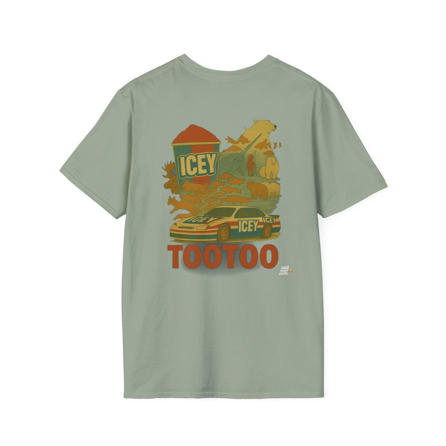 Vintage Style 90s Racing Tee Shirt BRANDON TOOTOO Alaska Fake Track Racers