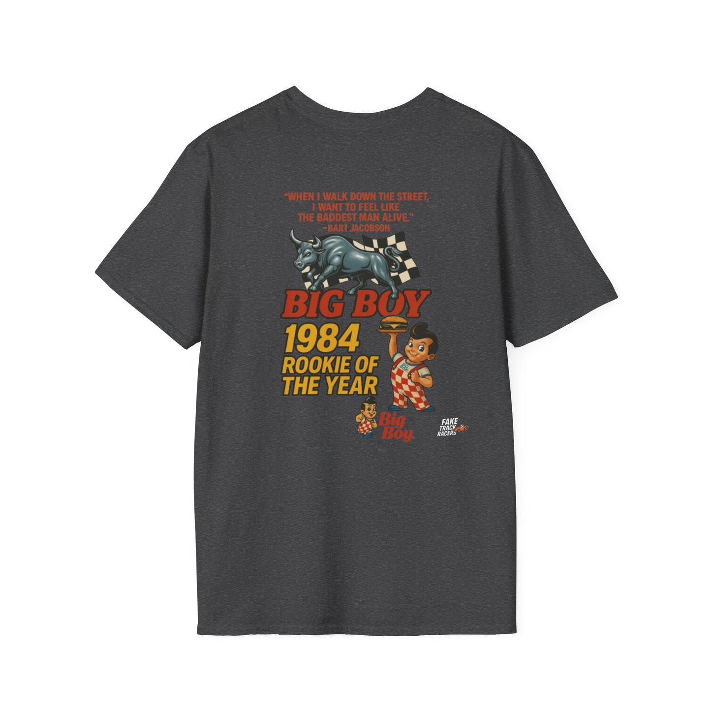 Vintage Style 90s Racing Tee Shirt BART JACOBSON Baddest Fake Track Racers