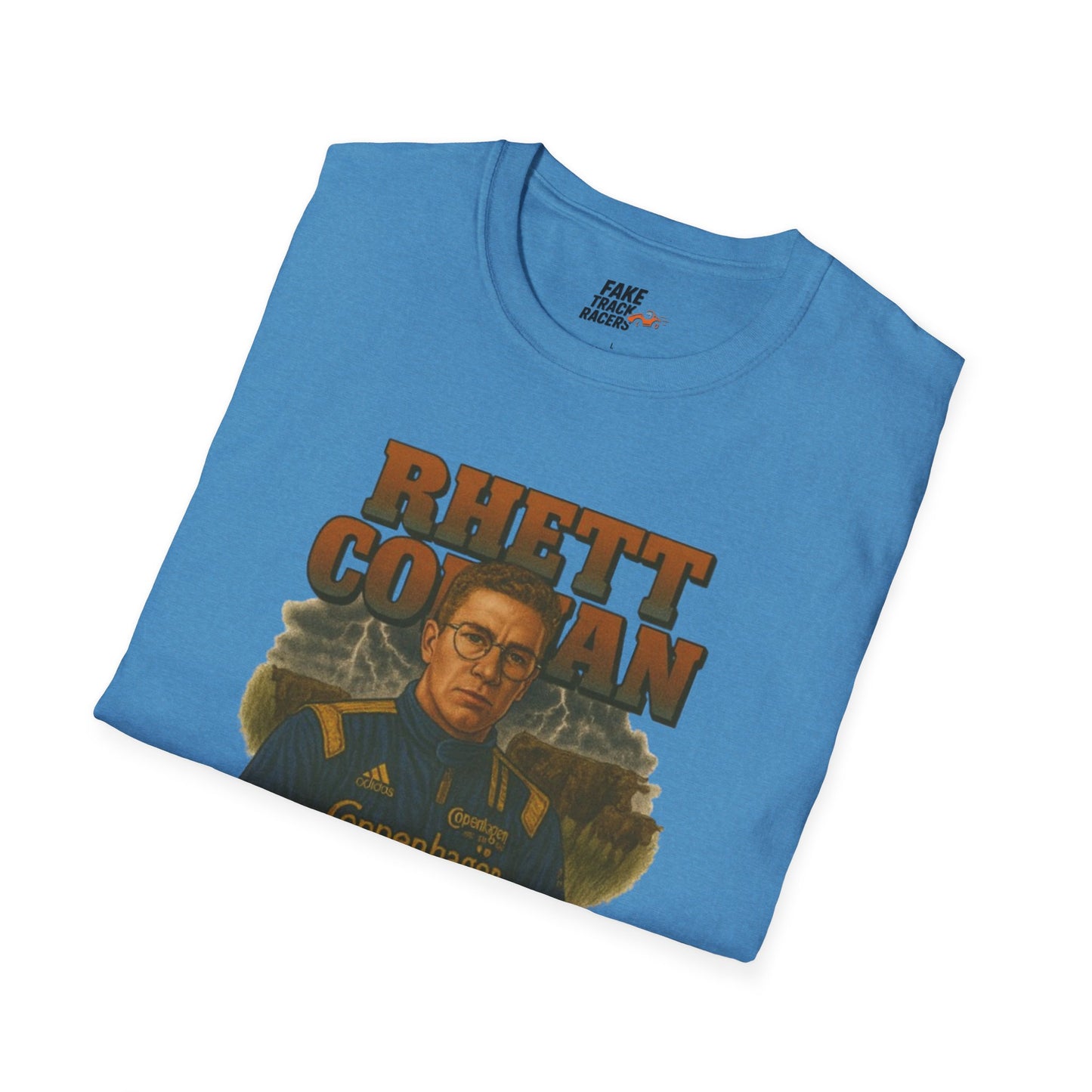 Vintage 90s Racing Tee Shirt RHETT COWAN, Fake Track Racing Shirt