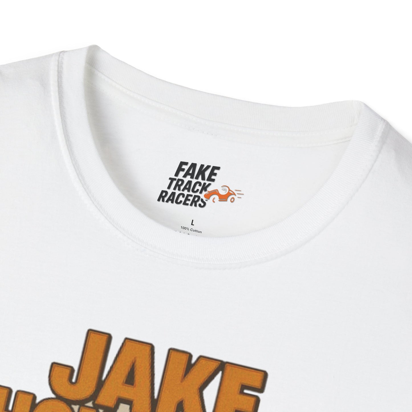 Vintage Style 90s Racing Tee Shirt JAKE OHOULAHAN Lucky Trinkets Fake Track Racers