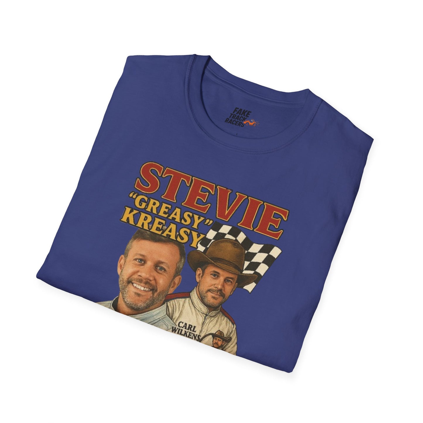 Vintage Style 90s Racing Tee Shirt STEVIE KREASY Whiskey Fake Track Racers