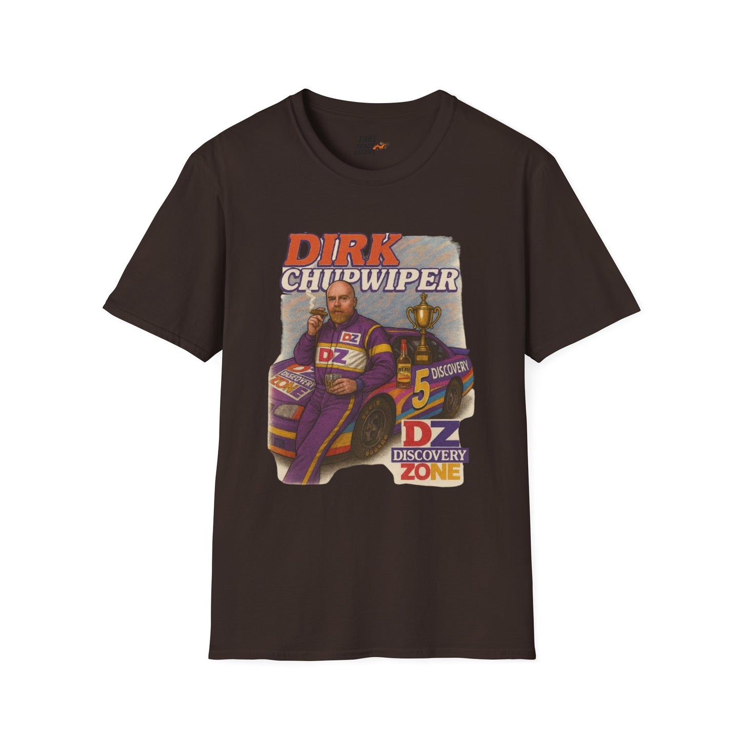 Vintage Style 90s Racing Tee DIRK CHUPWIPER DZ Fake Track Racers