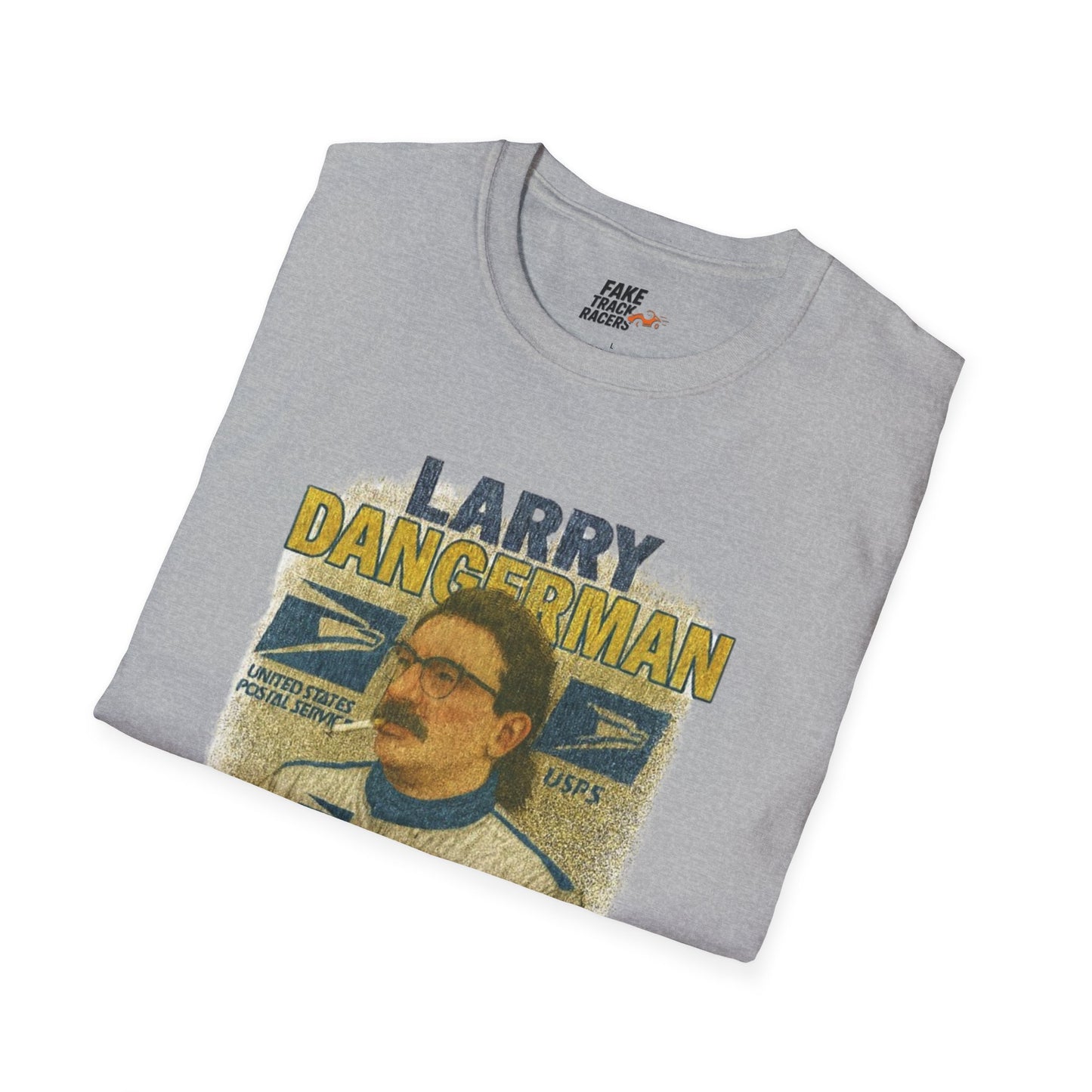 Vintage Style 90s Racing Tee Shirt LARRY DANGERMAN Deliver Shirt Fake Track Racers