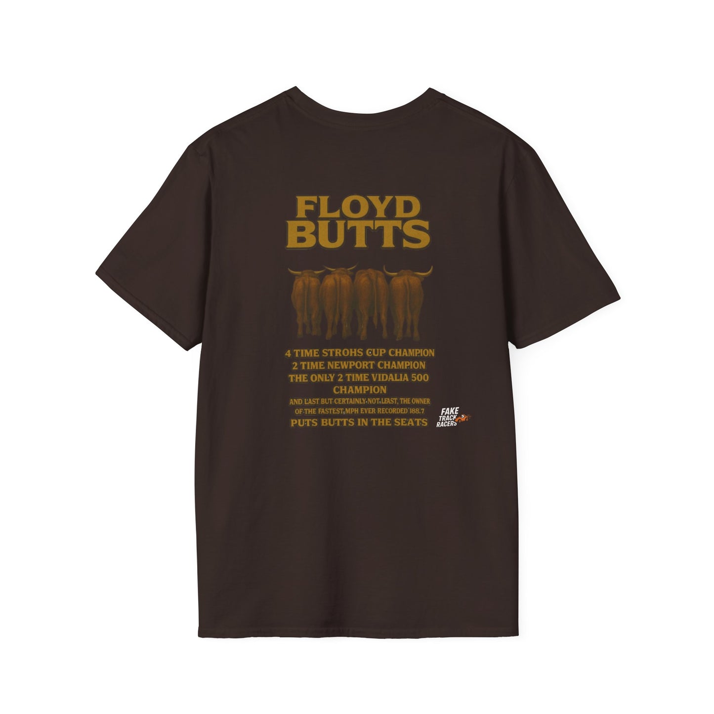 Vintage Style 90s Racing Tee Shirt FLOYD BUTTS Bapst Fake Track Racers