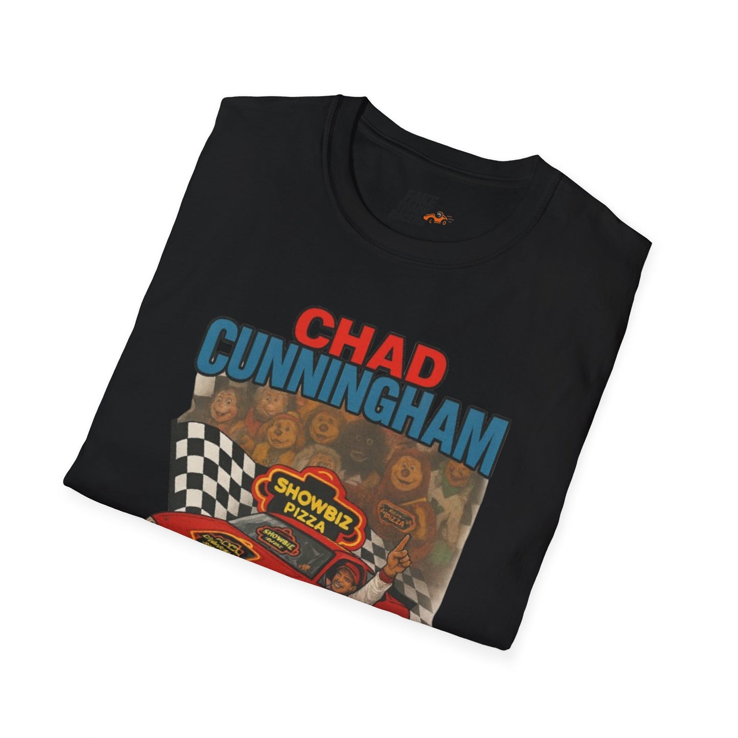 Vintage Style 90s Racing Tee Shirt CHAD CUNNINGHAM Showbiz Fake Track Racers