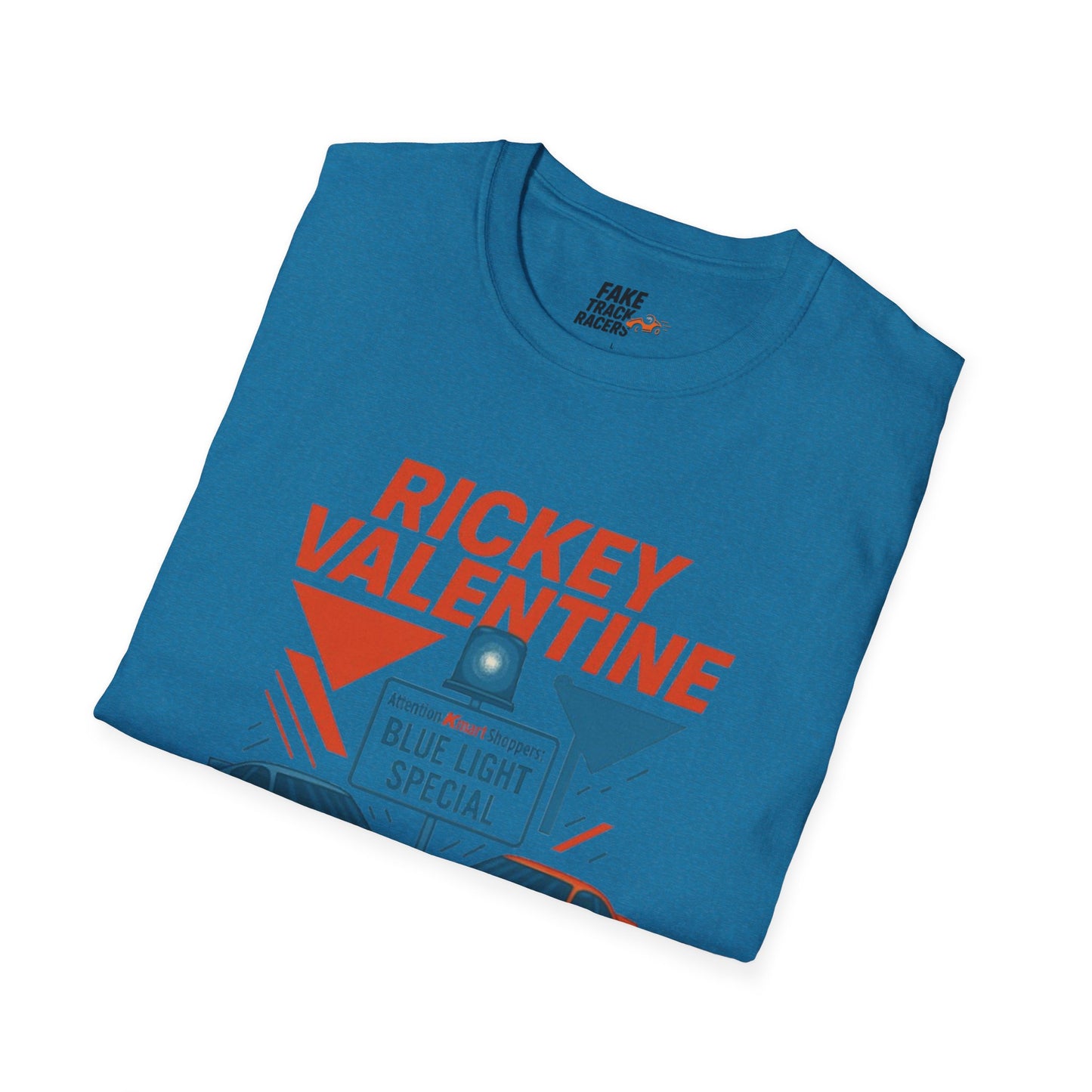 Vintage Style 90s Racing Tee Shirt RICKEY VALENTINE KMart Fake Track Racers