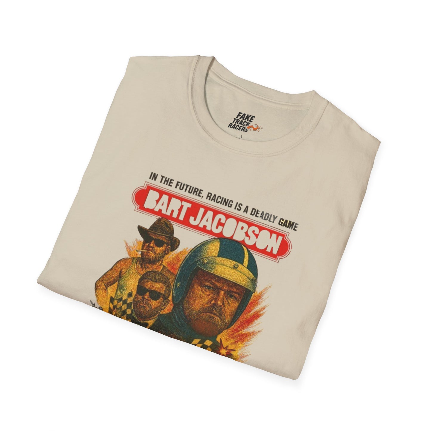 Vintage Style 90s Racing Tee Shirt BART JACOBSON Baddest Fake Track Racers