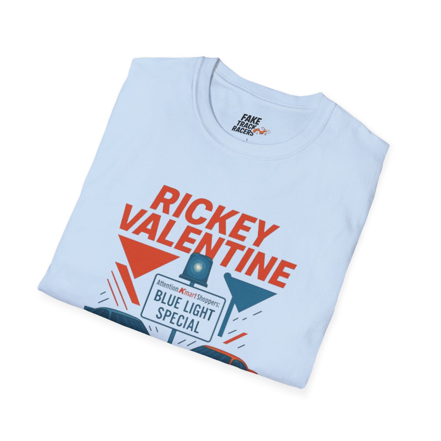 Vintage Style 90s Racing Tee Shirt RICKEY VALENTINE KMart Fake Track Racers