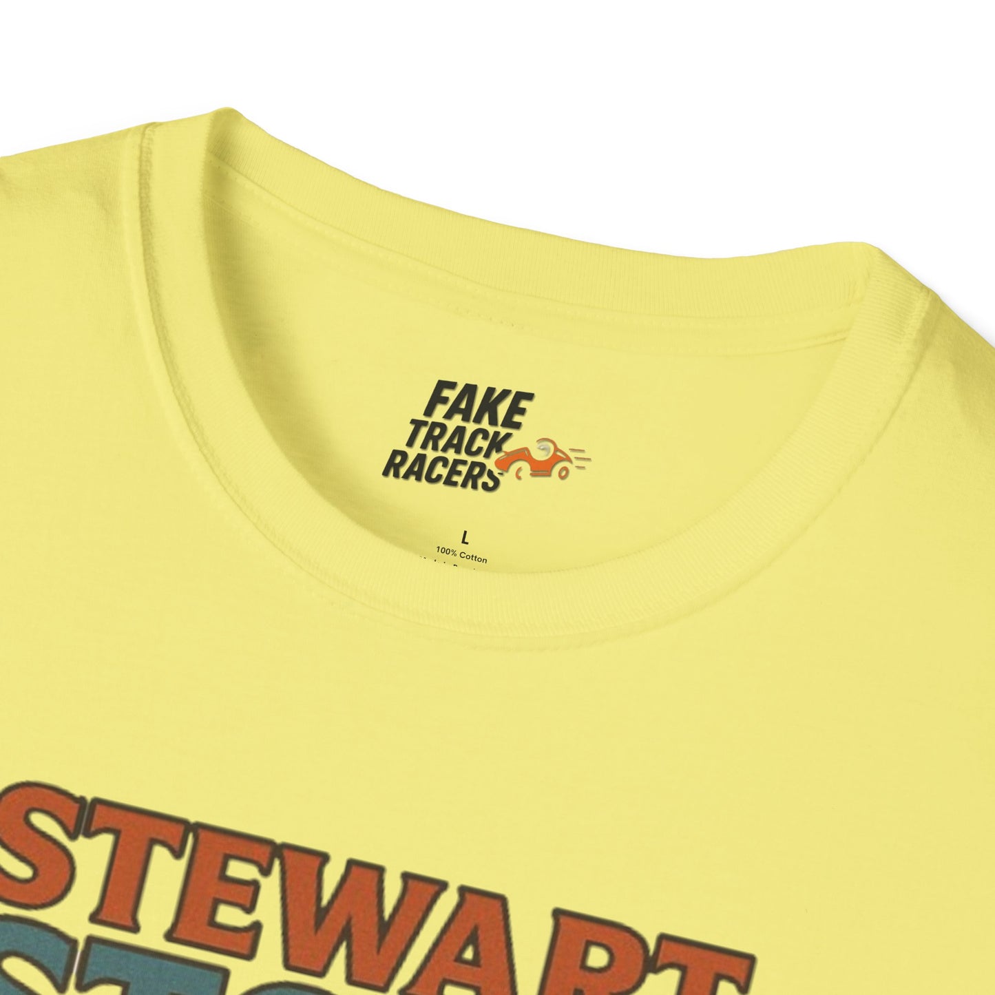 Vintage Style 90s Racing Tee Shirt STEWART STORM Wipe Boss Fake Track Racers
