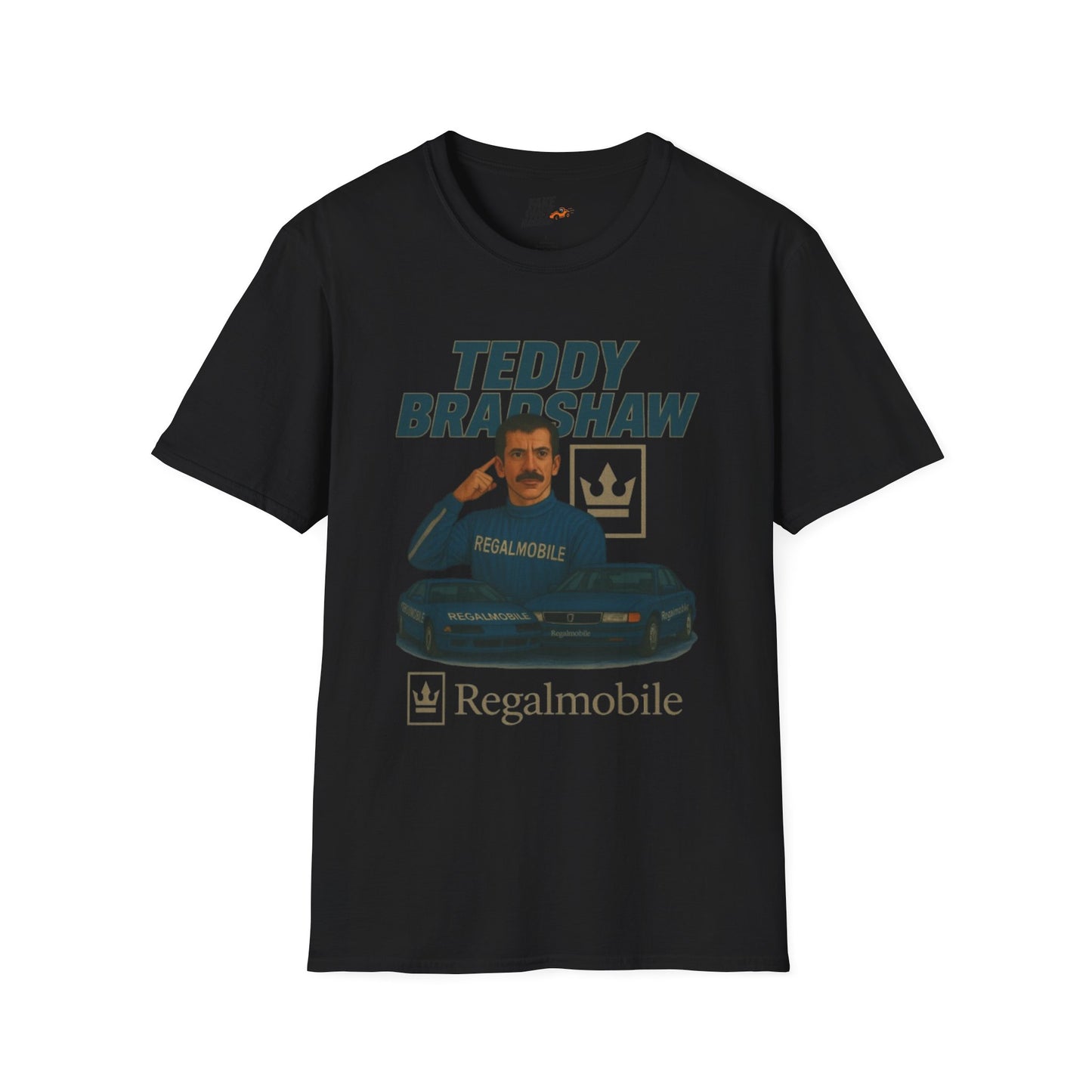 Vintage Style 90s Racing Tee Shirt TEDDY BRADSHAW Regal Fake Track Racers