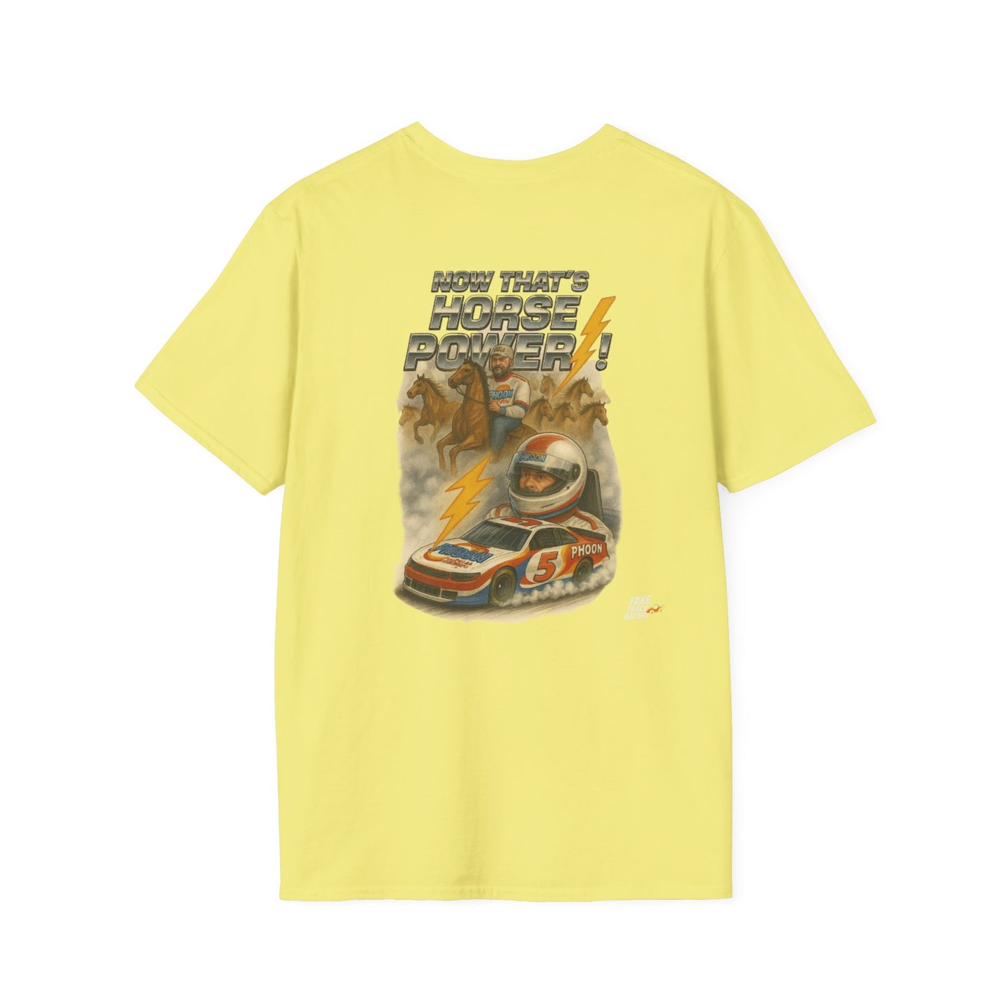 Vintage Style 90s Racing Tee Shirt RICKY MORTIMER PHOON Fake Track Racers