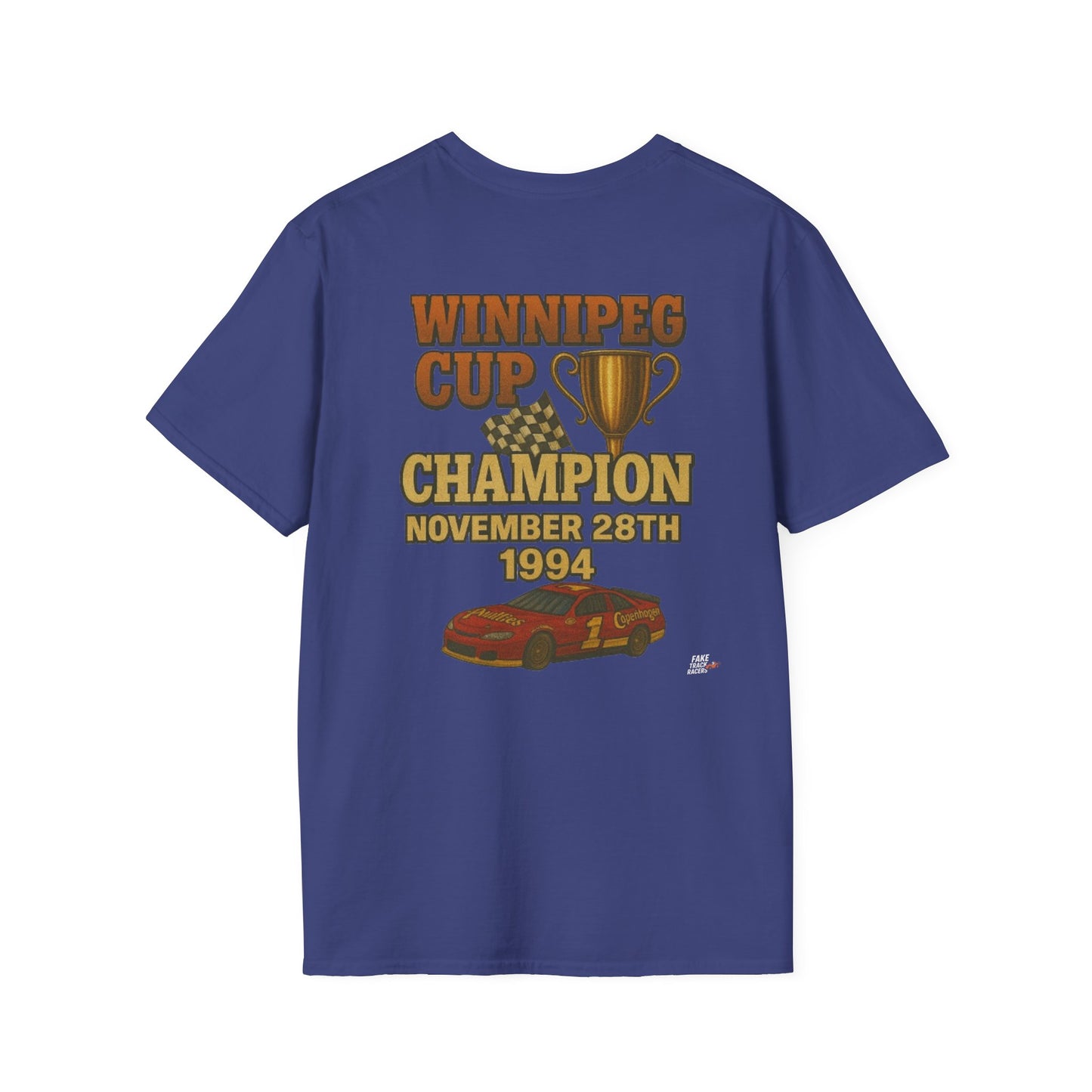 Vintage 90s Racing Tee Shirt RHETT COWAN, Fake Track Racing Shirt