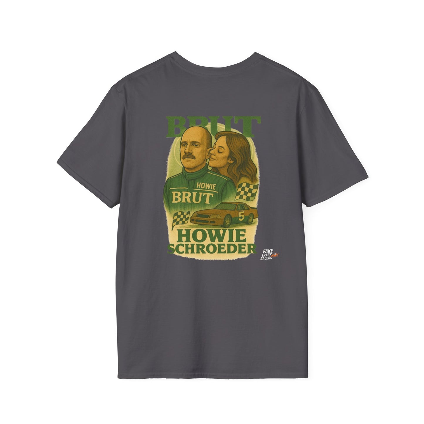 Vintage Style 90s Racing Tee Shirt HOWIE SCHROEDER Brut Fake Track Racers
