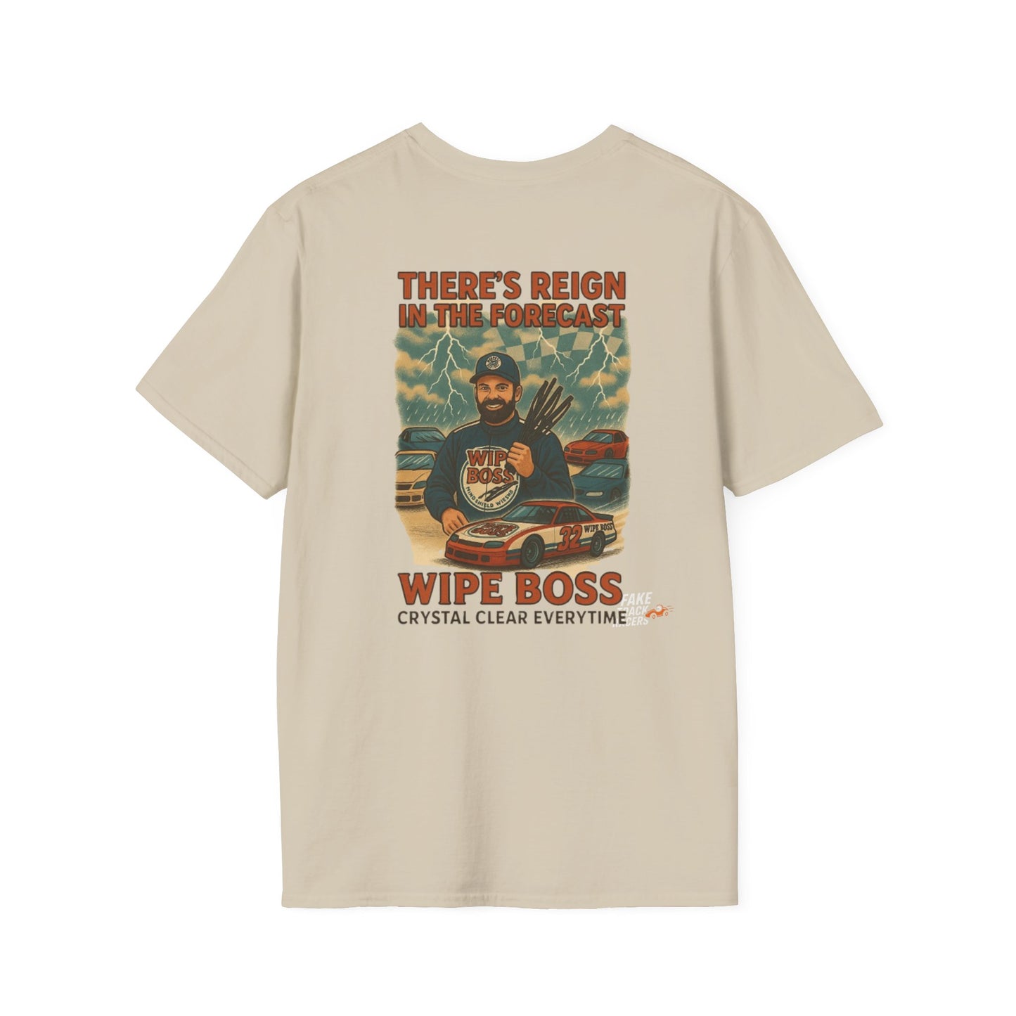 Vintage Style 90s Racing Tee Shirt STEWART STORM Wipe Boss Fake Track Racers