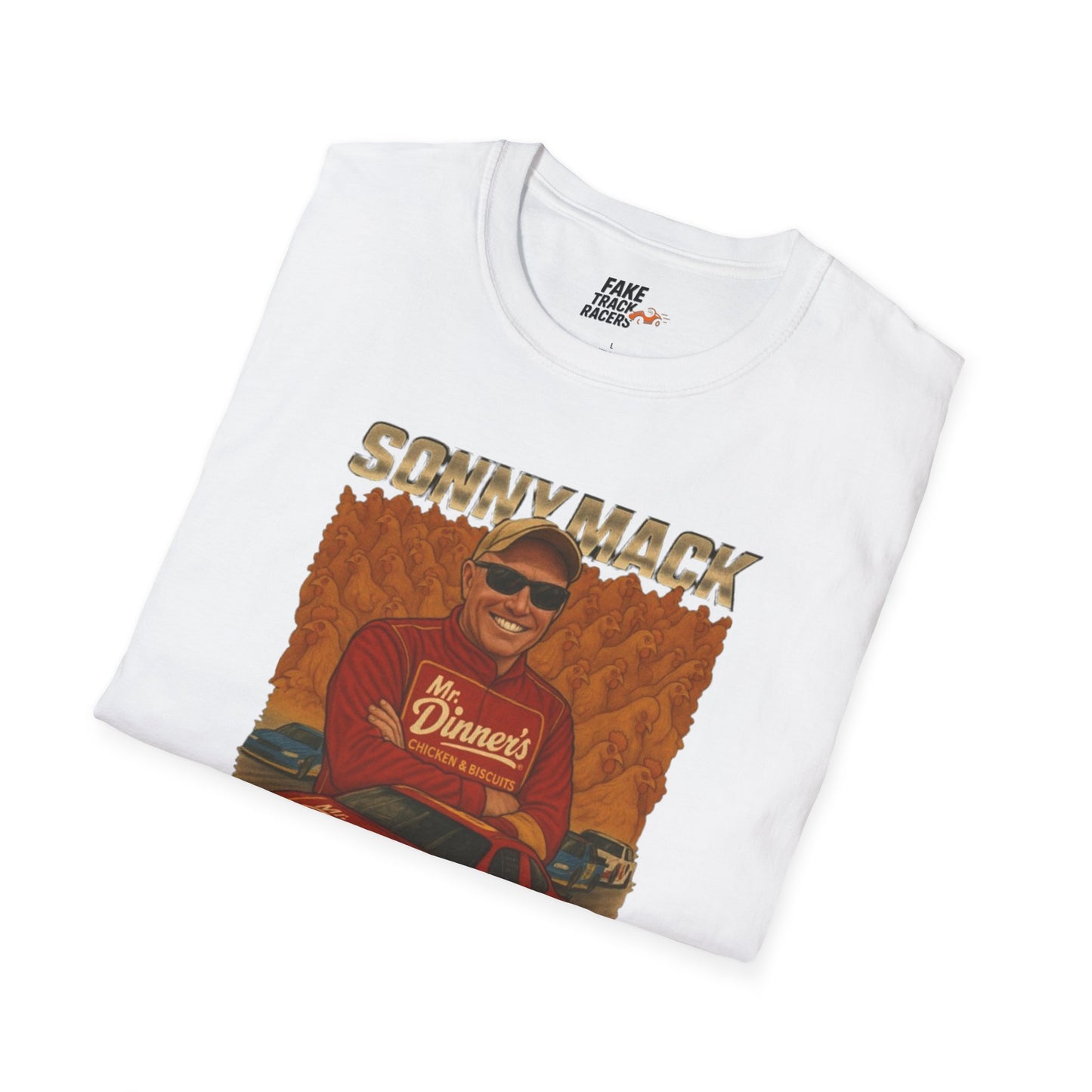Vintage Style 90s Racing Tee Shirt SONNY MACK Mr Dinners Fake Track Racers