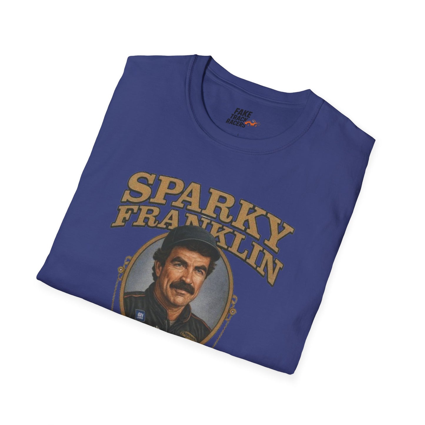 Vintage Style 90s Racing Tee Shirt SPARKY FRANKLIN OCTAVOLINE Fake Track Racers