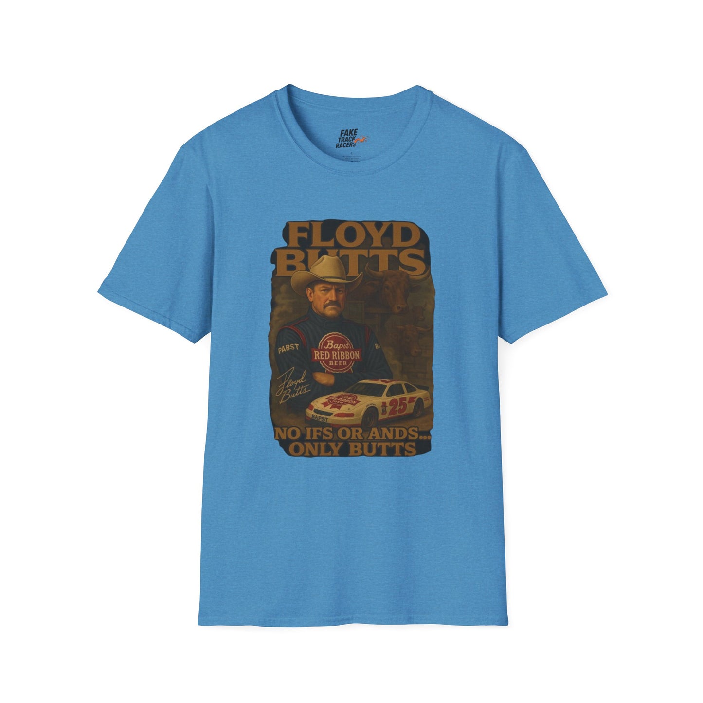 Vintage Style 90s Racing Tee Shirt FLOYD BUTTS Bapst Fake Track Racers
