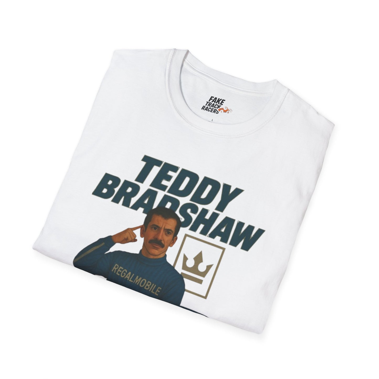 Vintage Style 90s Racing Tee Shirt TEDDY BRADSHAW Regal Fake Track Racers