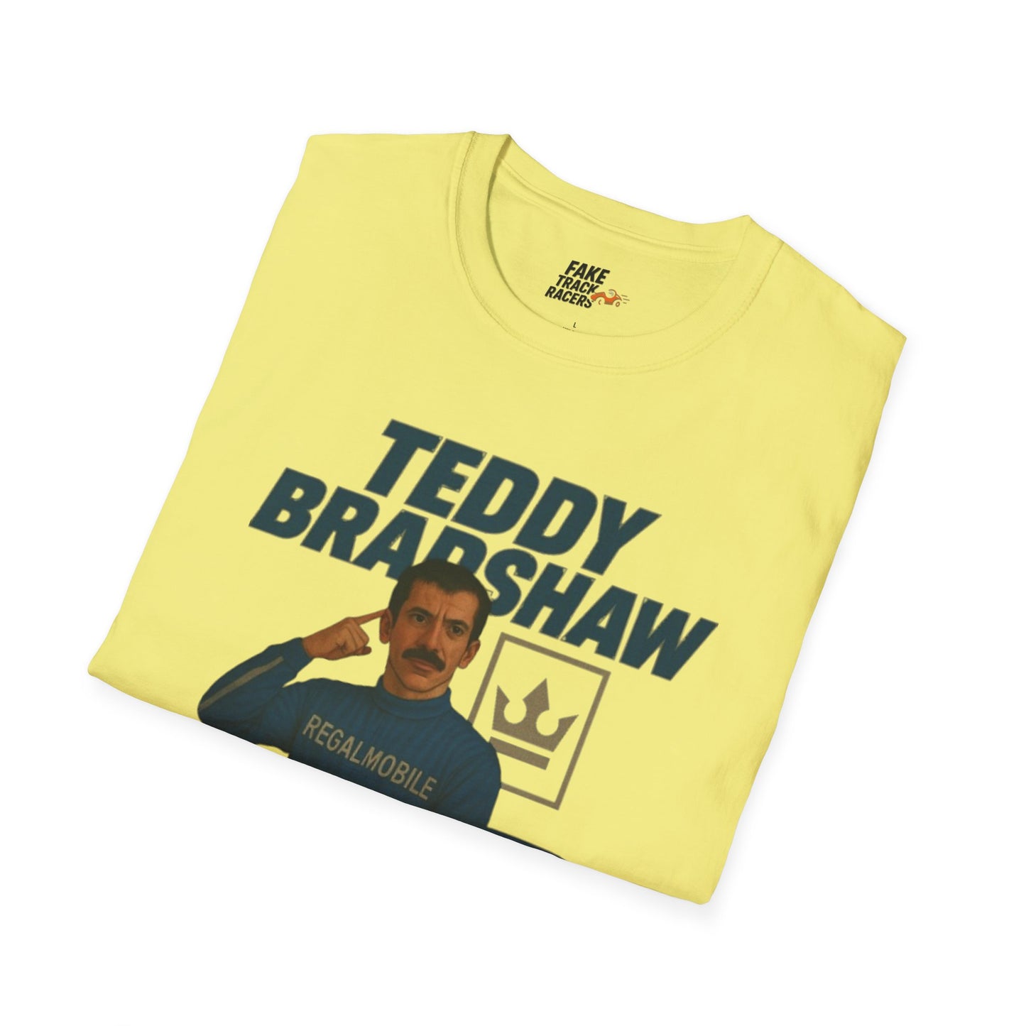 Vintage Style 90s Racing Tee Shirt TEDDY BRADSHAW Regal Fake Track Racers