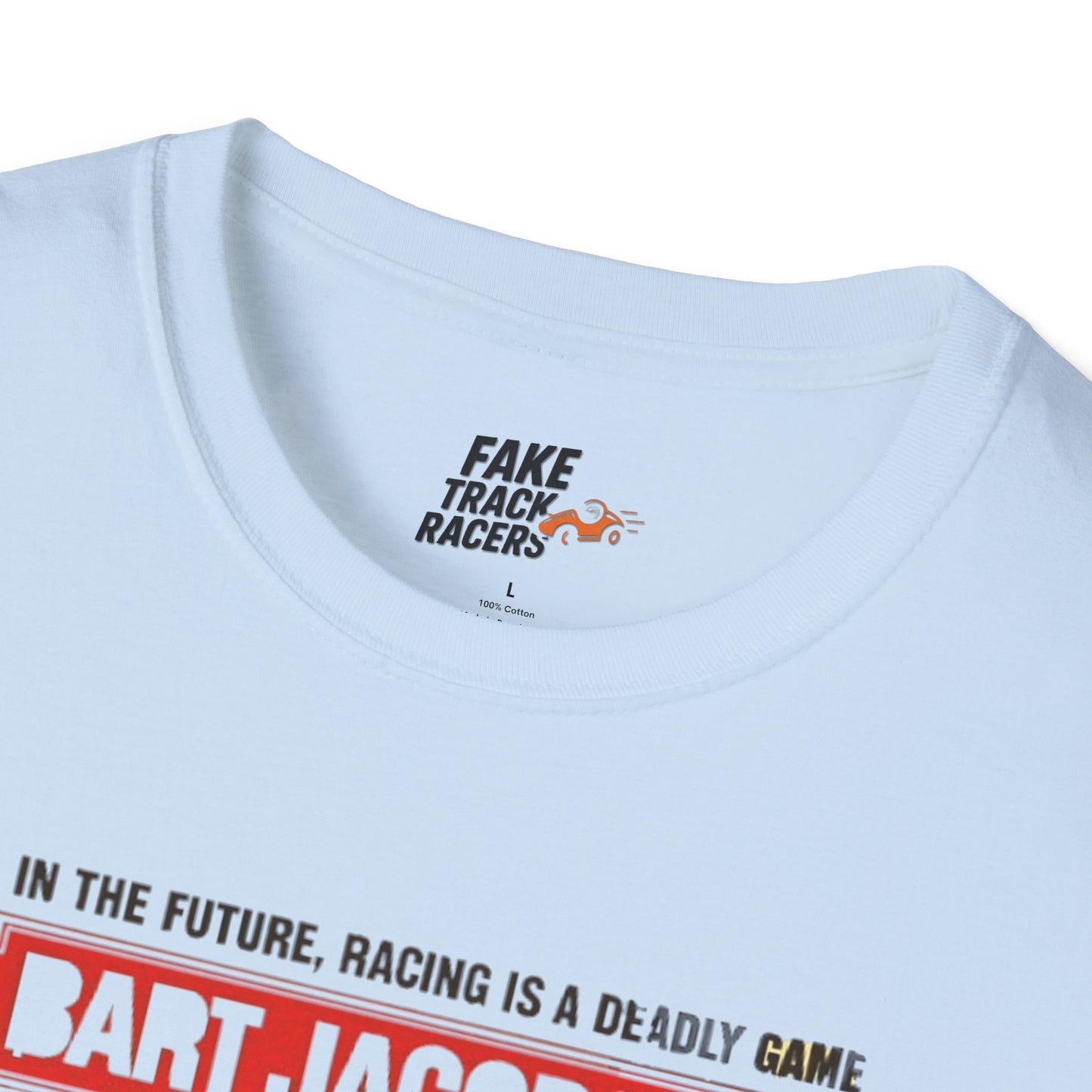 Vintage Style 90s Racing Tee Shirt BART JACOBSON Baddest Fake Track Racers