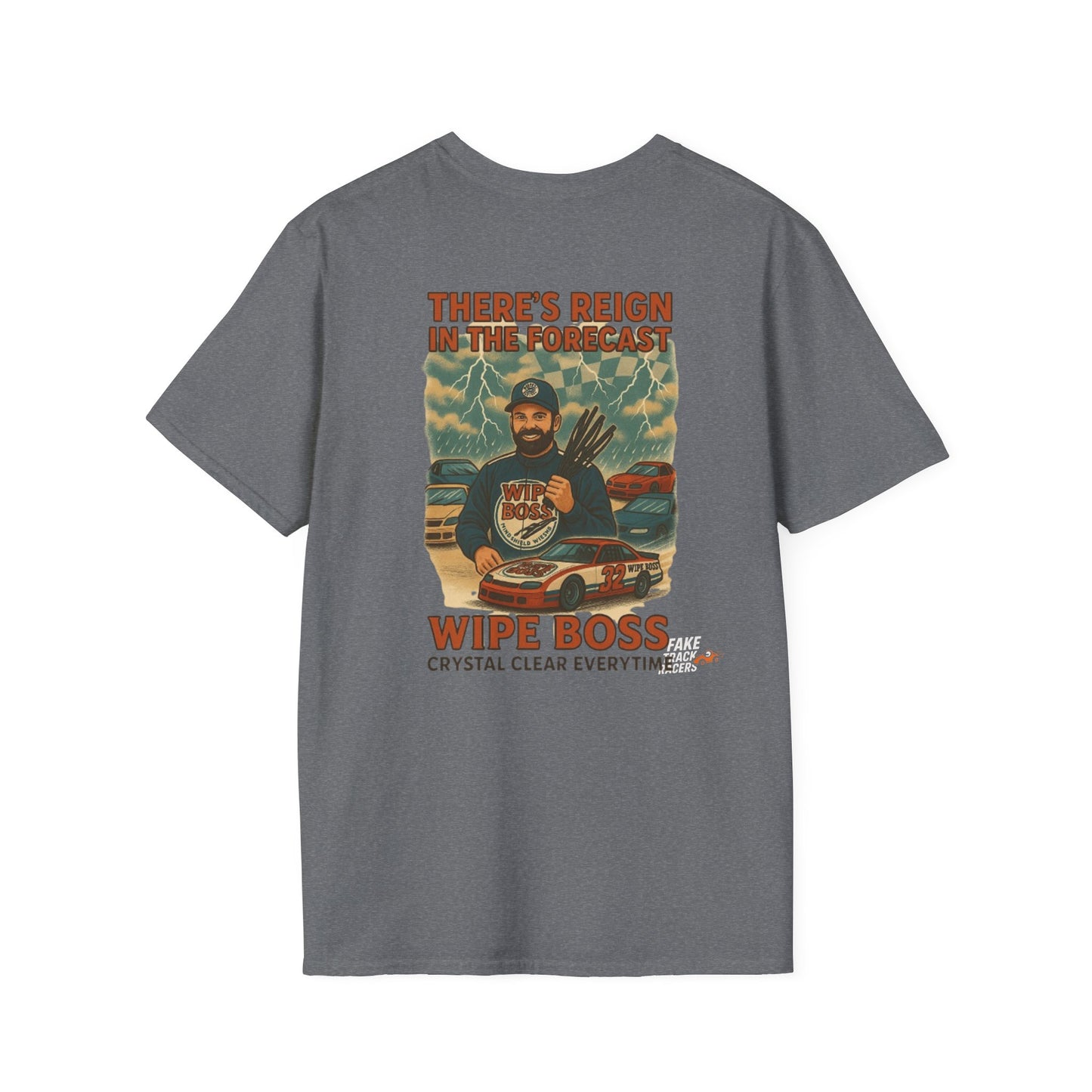 Vintage Style 90s Racing Tee Shirt STEWART STORM Wipe Boss Fake Track Racers