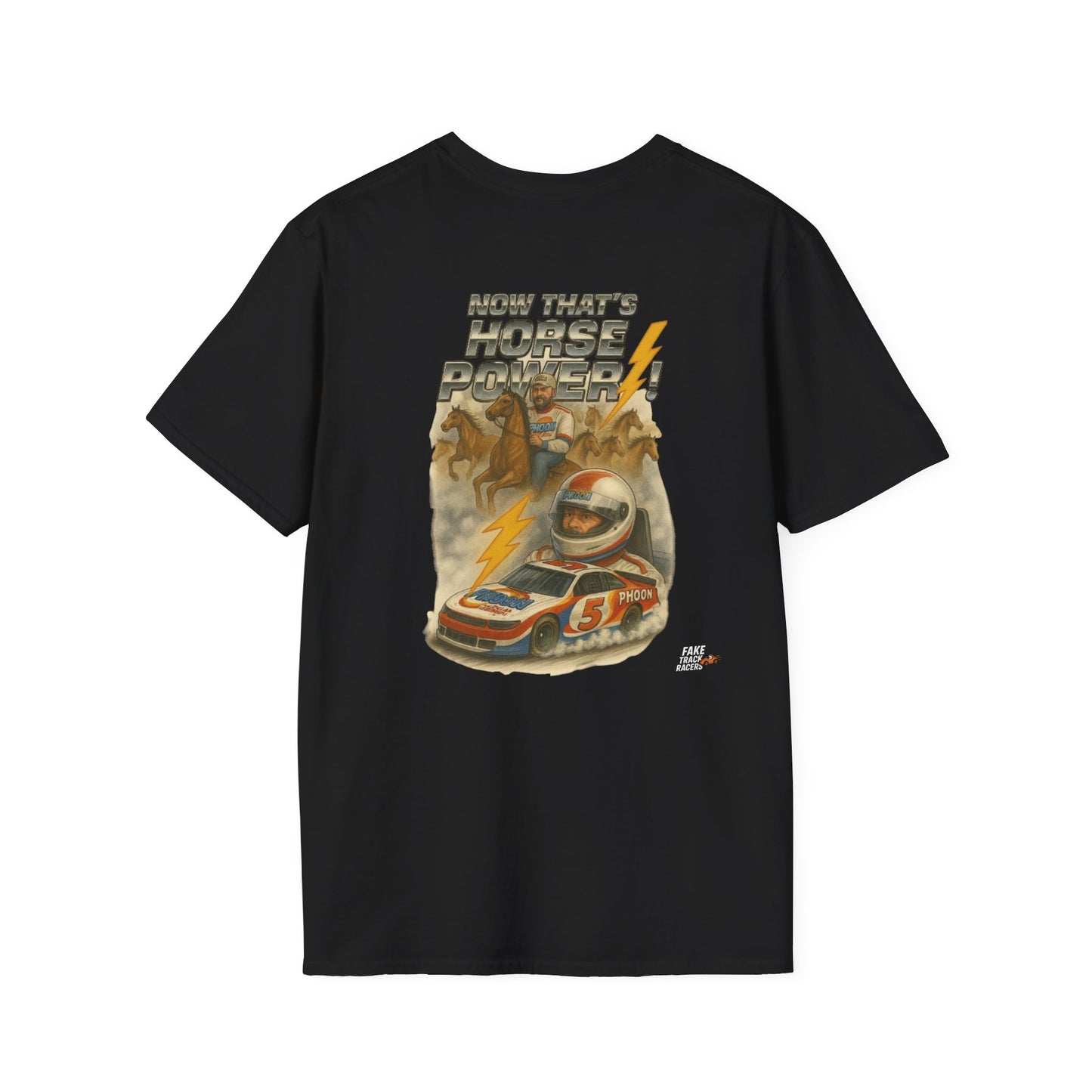 Vintage Style 90s Racing Tee Shirt RICKY MORTIMER PHOON Fake Track Racers