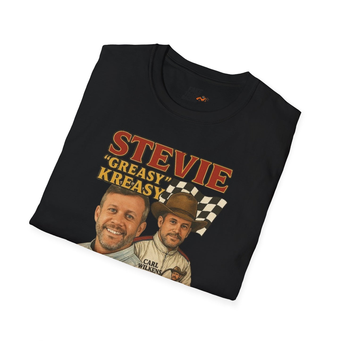 Vintage Style 90s Racing Tee Shirt STEVIE KREASY Whiskey Fake Track Racers