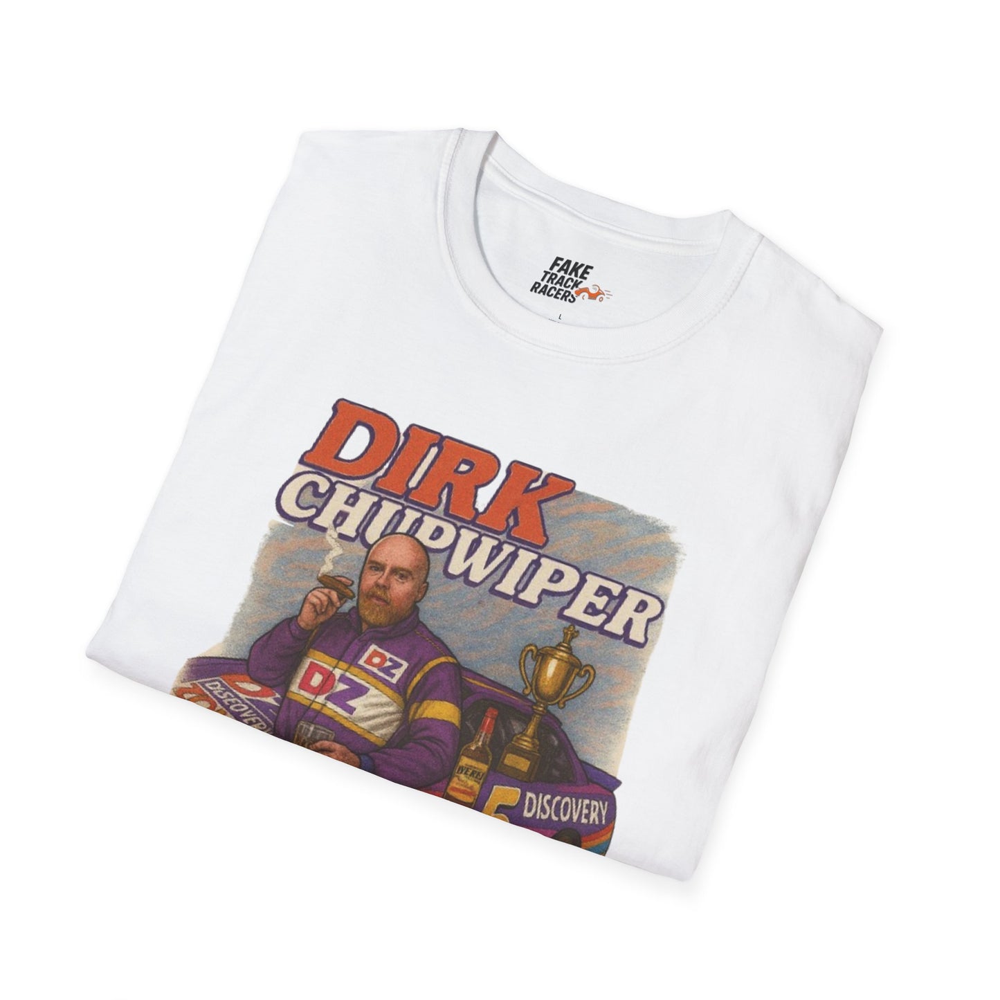 Vintage Style 90s Racing Tee DIRK CHUPWIPER DZ Fake Track Racers