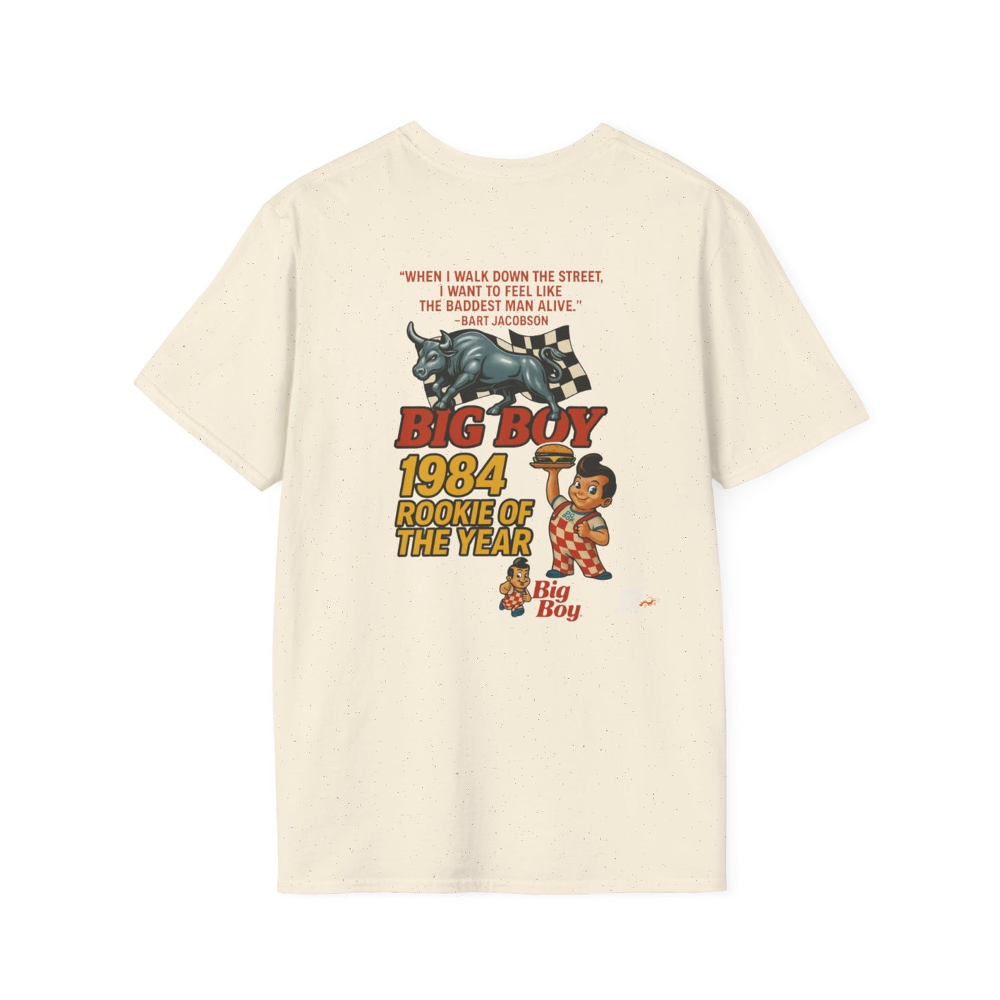 Vintage Style 90s Racing Tee Shirt BART JACOBSON Baddest Fake Track Racers