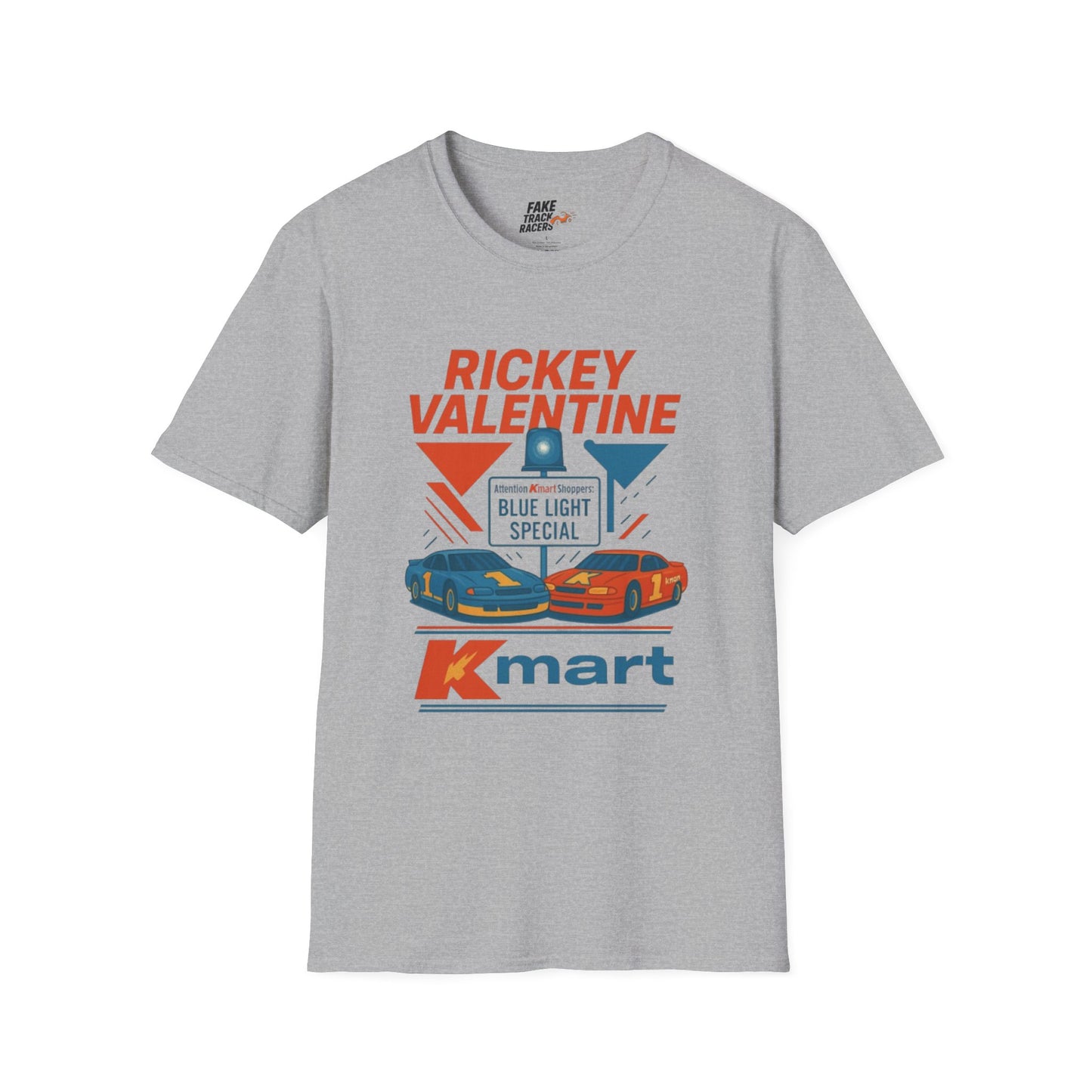 Vintage Style 90s Racing Tee Shirt RICKEY VALENTINE KMart Fake Track Racers
