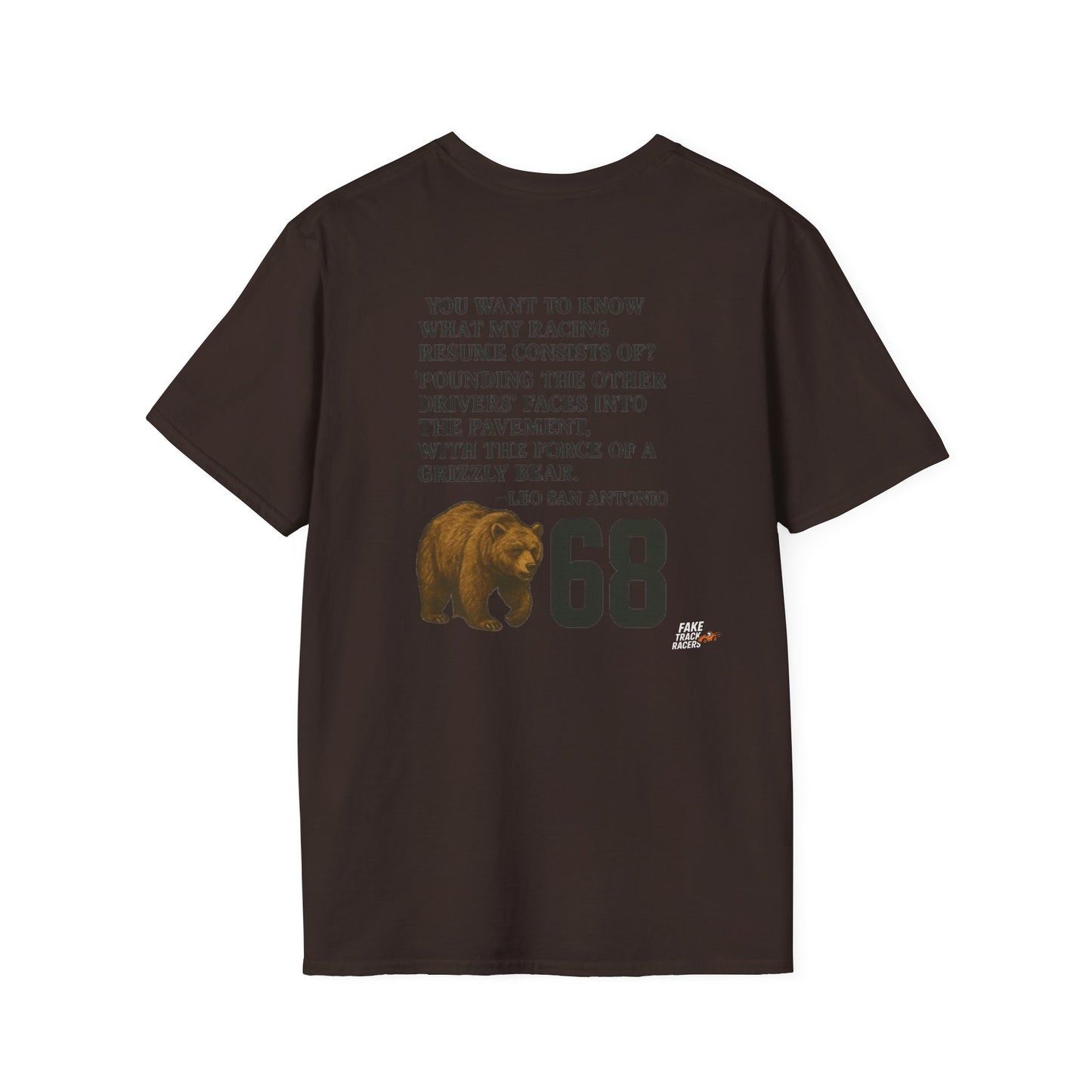 Vintage Style 90s Racing Tee Shirt LEO SAN ANTONIO Grizzly Shirt Fake Track Racers