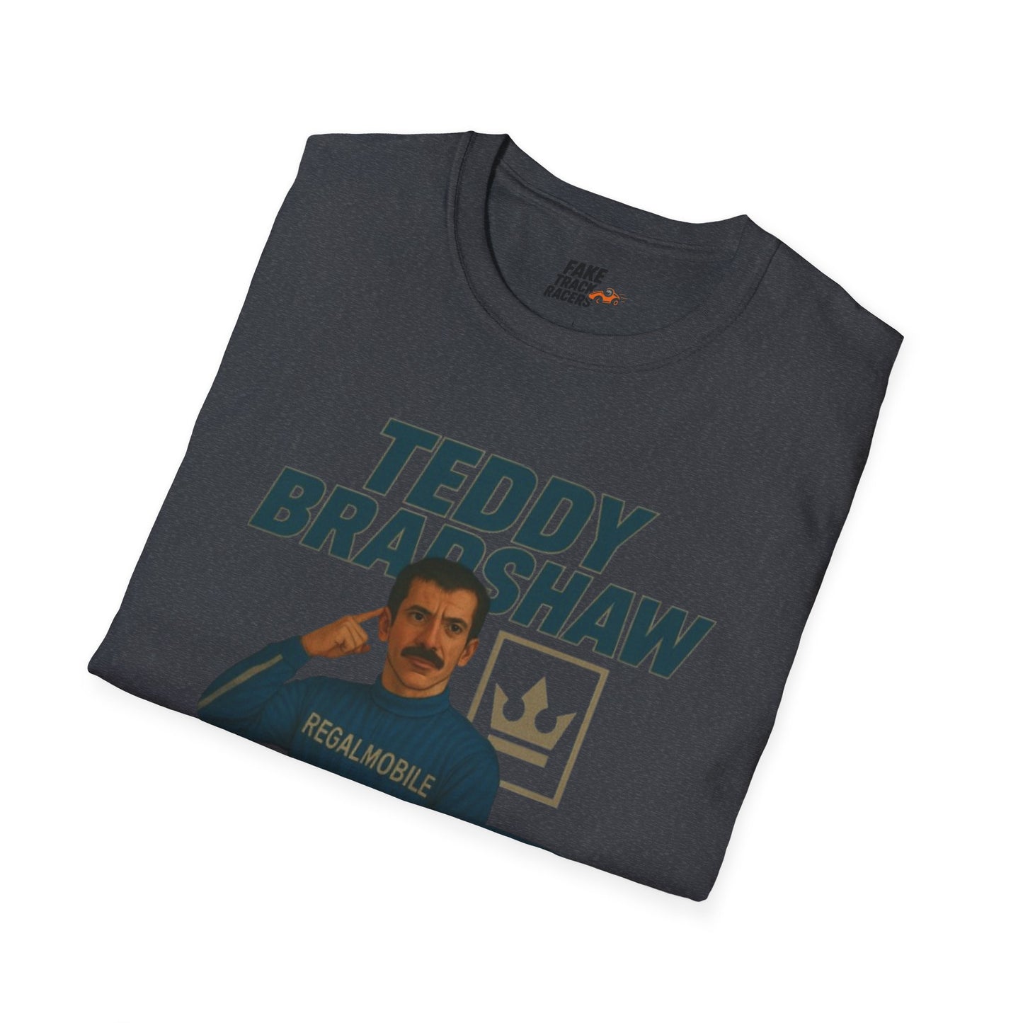 Vintage Style 90s Racing Tee Shirt TEDDY BRADSHAW Regal Fake Track Racers