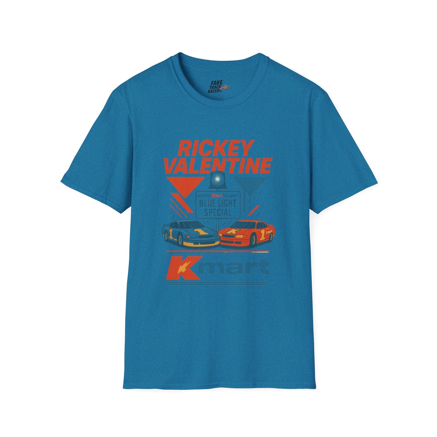 Vintage Style 90s Racing Tee Shirt RICKEY VALENTINE KMart Fake Track Racers
