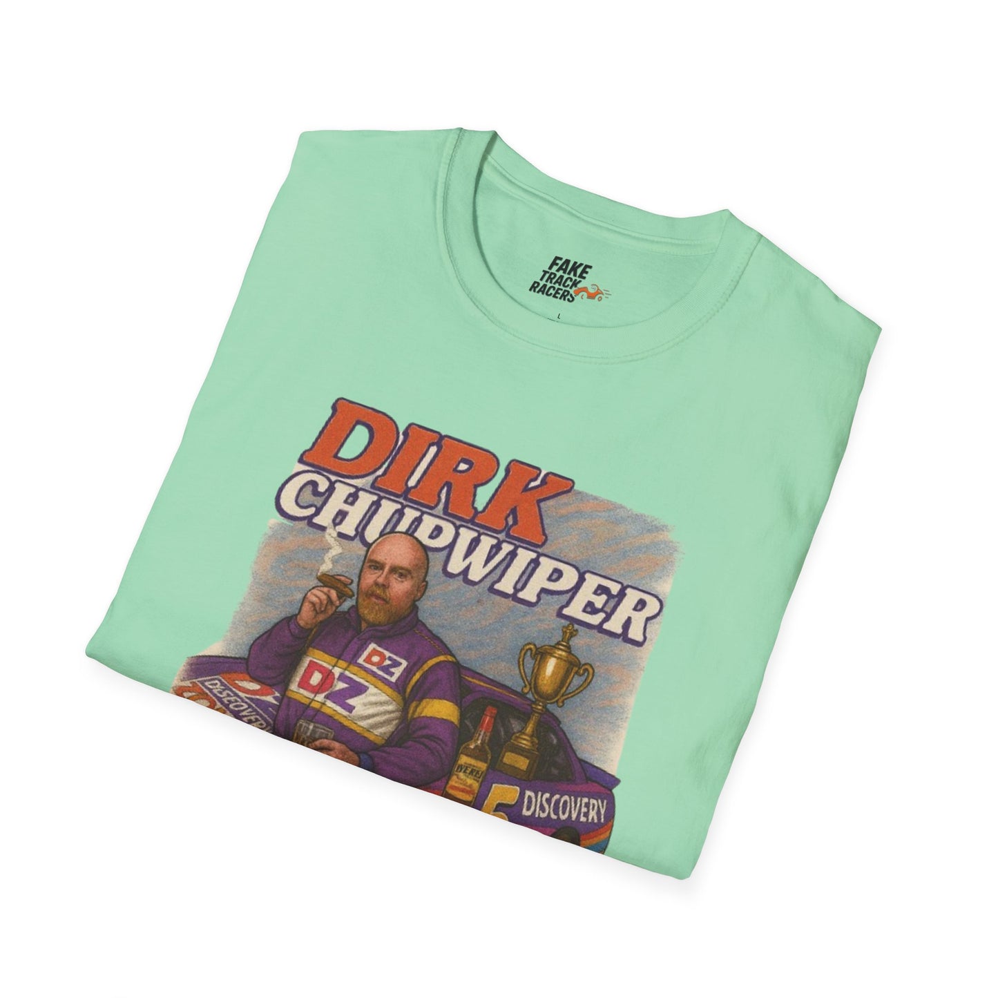 Vintage Style 90s Racing Tee DIRK CHUPWIPER DZ Fake Track Racers