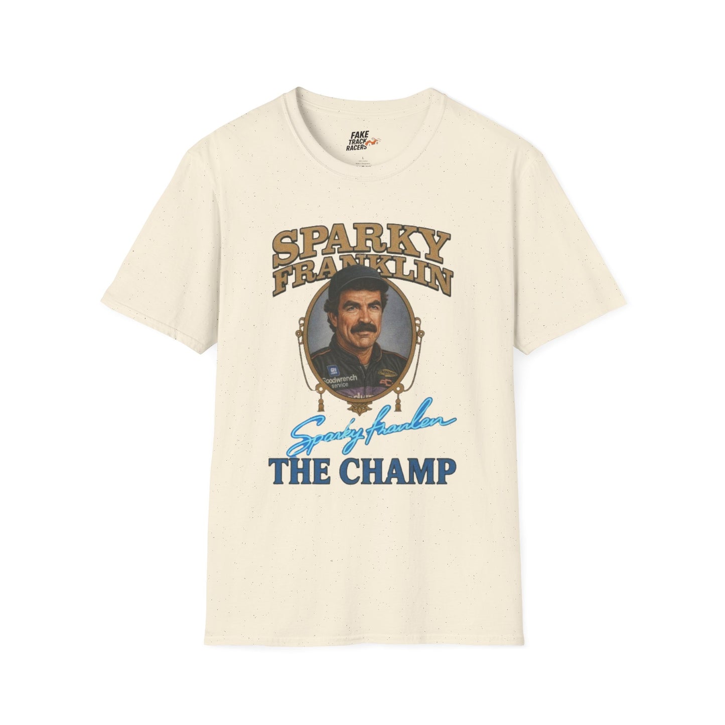Vintage Style 90s Racing Tee Shirt SPARKY FRANKLIN OCTAVOLINE Fake Track Racers