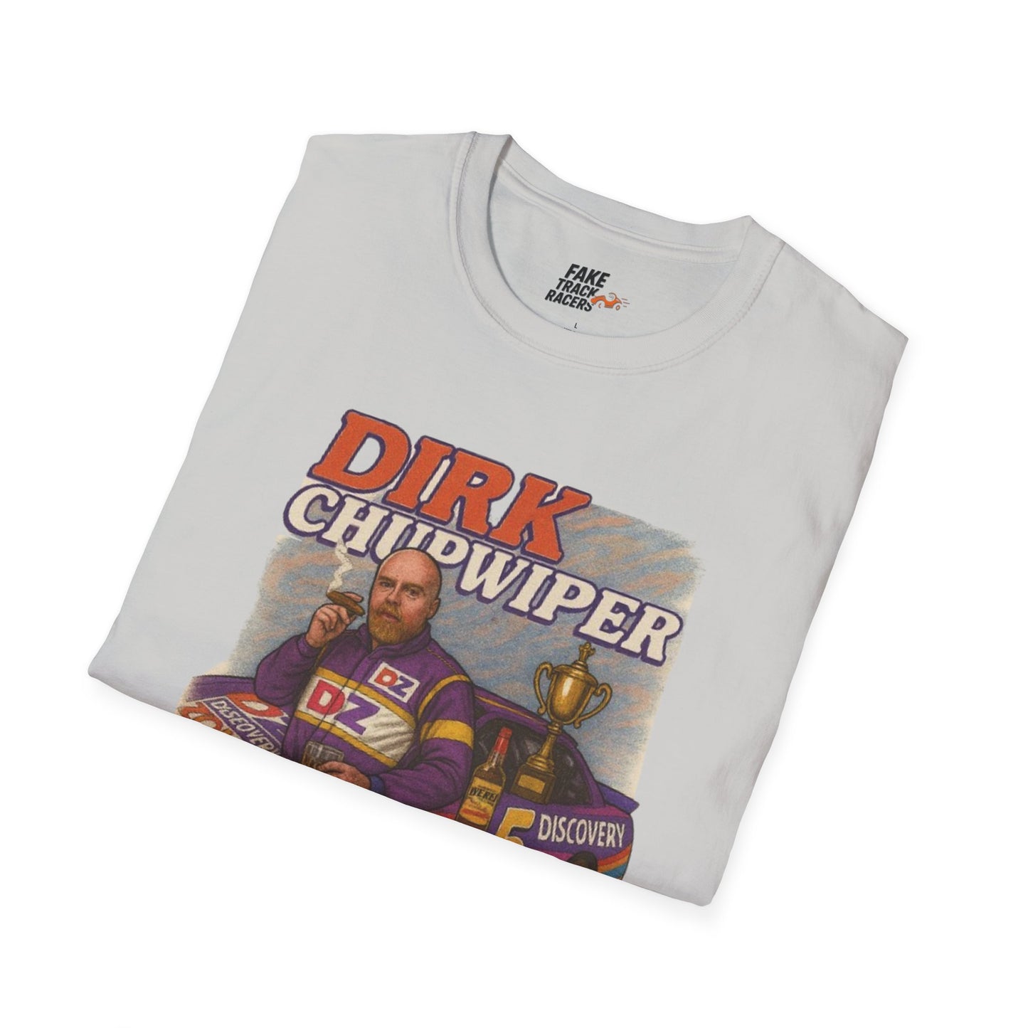 Vintage Style 90s Racing Tee DIRK CHUPWIPER DZ Fake Track Racers