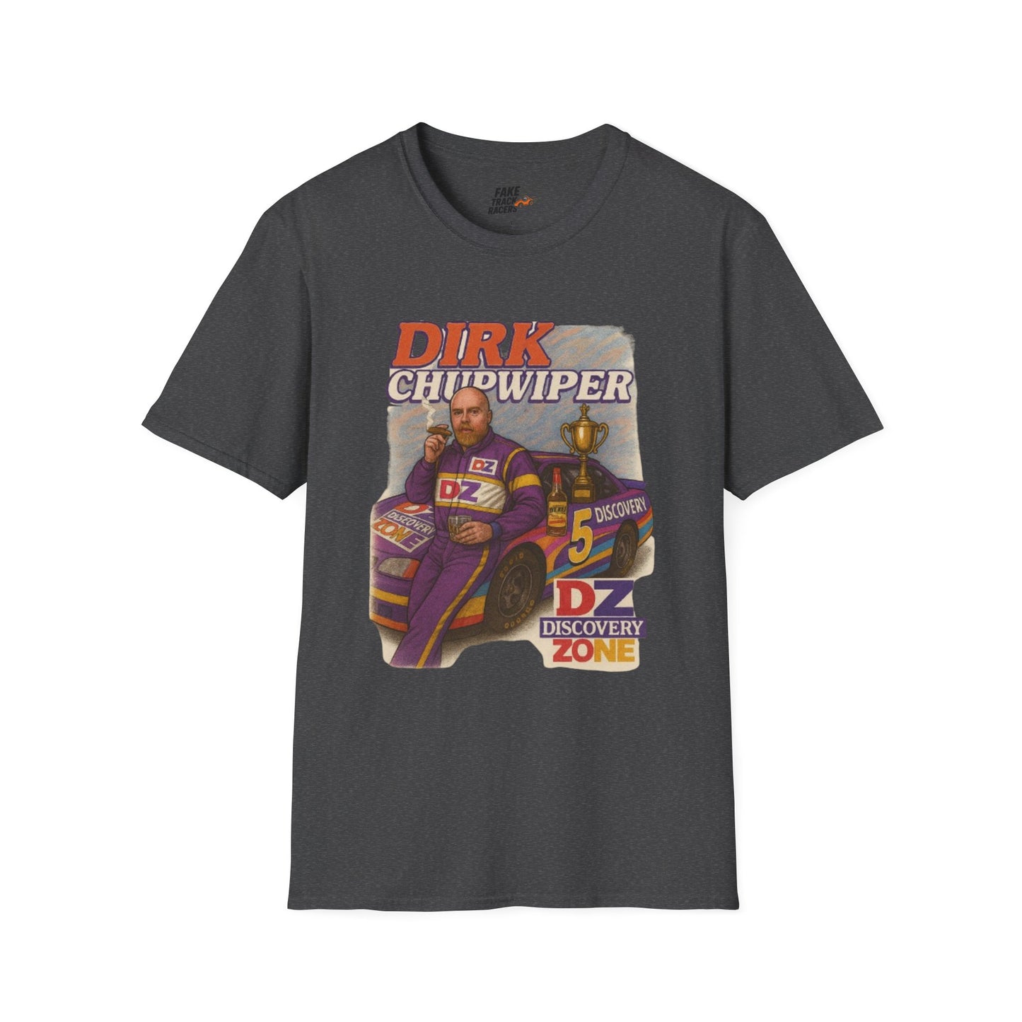 Vintage Style 90s Racing Tee DIRK CHUPWIPER DZ Fake Track Racers