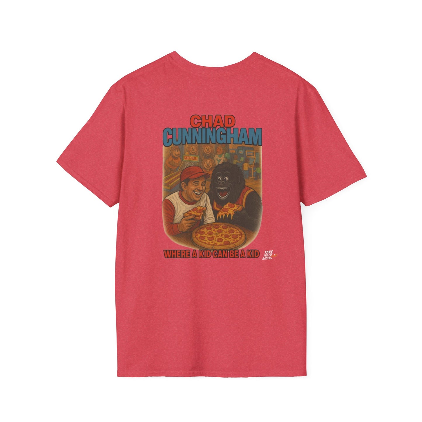 Vintage Style 90s Racing Tee Shirt CHAD CUNNINGHAM Showbiz Fake Track Racers