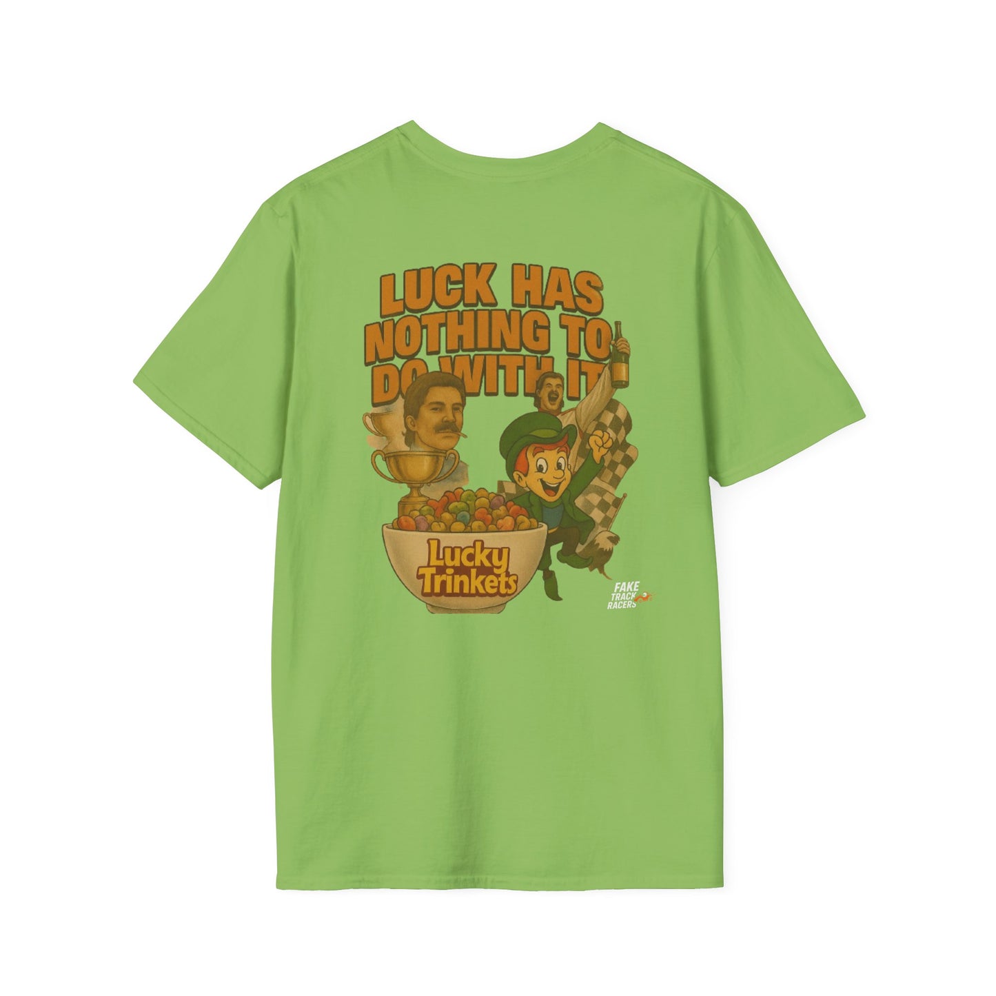 Vintage Style 90s Racing Tee Shirt JAKE OHOULAHAN Lucky Trinkets Fake Track Racers