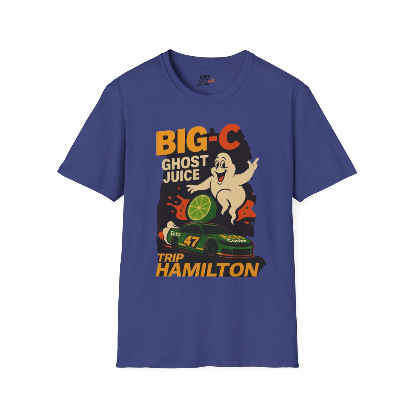 Vintage Style 90s Racing Tee Shirt TRIP HAMILTON BigC Fake Track Racers
