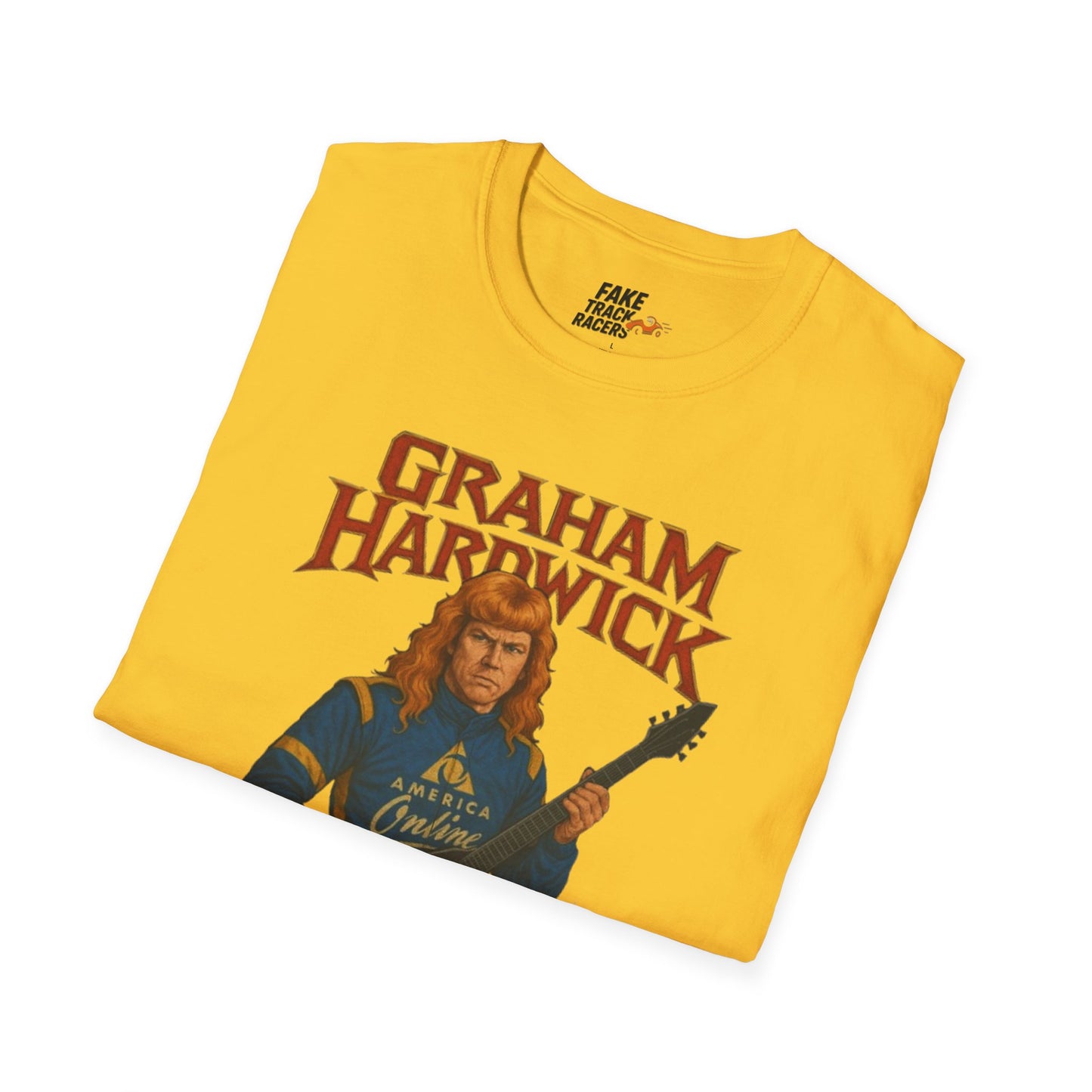 Vintage Style 90s Racing Tee Shirt GRAHAM HARDWICK AOL Fake Track Racers