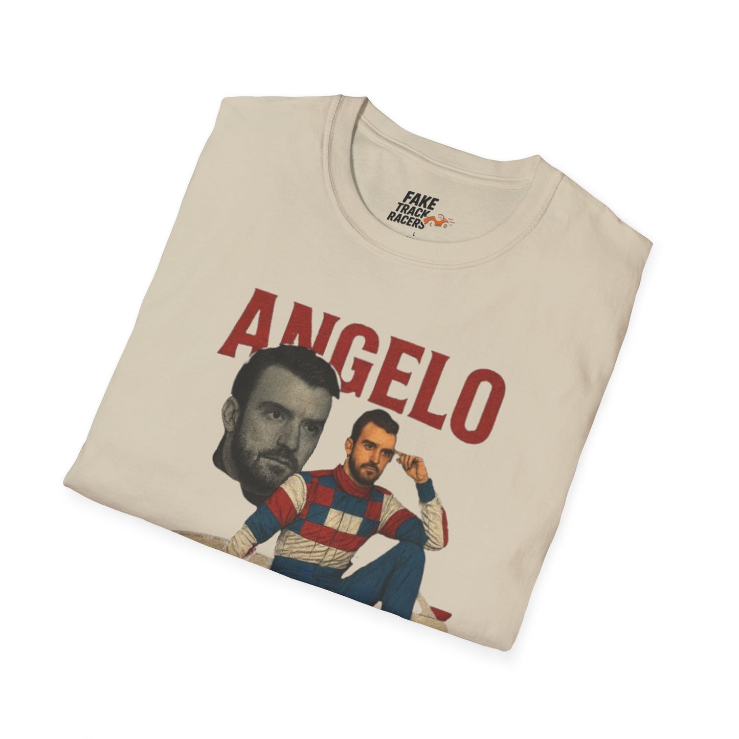 Vintage Style 90s Racing Tee Shirt ANGELO DILLINGHAM Ocean Pacific Fake Track Racers