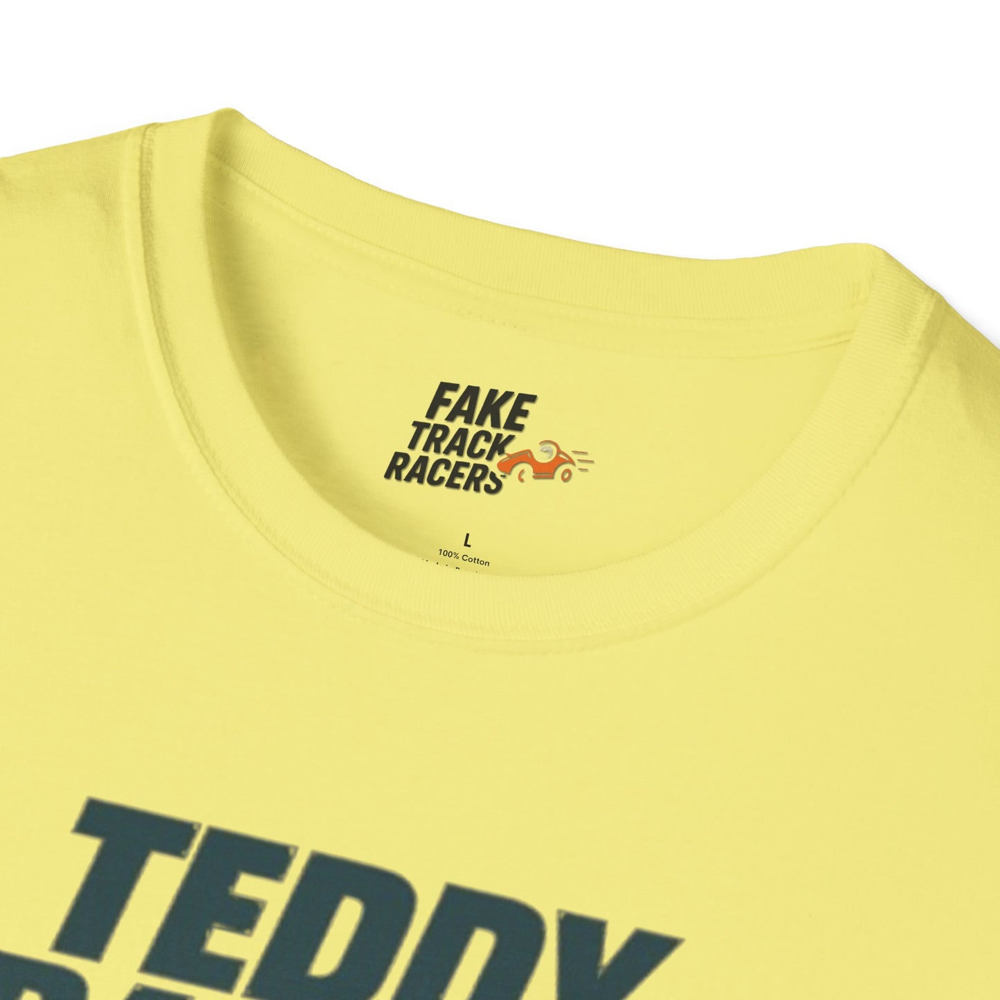 Vintage Style 90s Racing Tee Shirt TEDDY BRADSHAW Regal Fake Track Racers