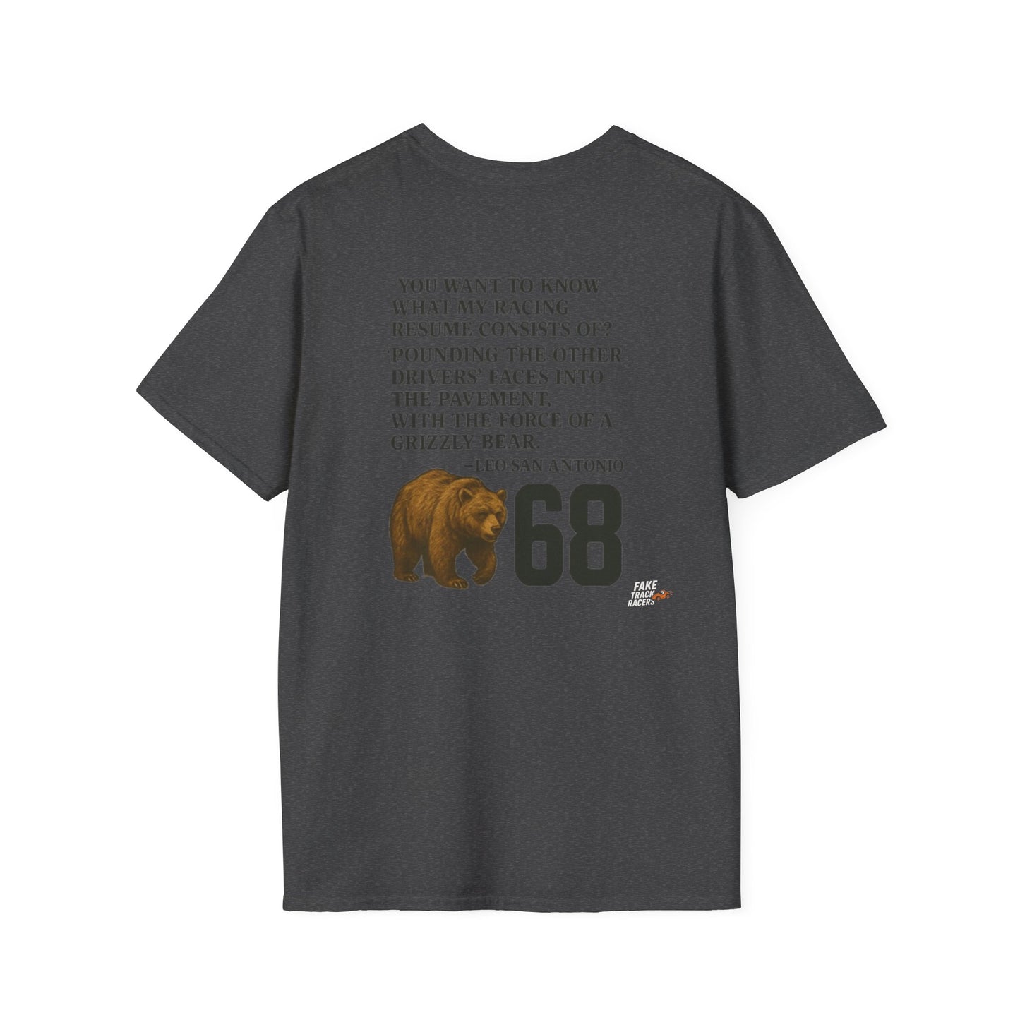 Vintage Style 90s Racing Tee Shirt LEO SAN ANTONIO Grizzly Shirt Fake Track Racers