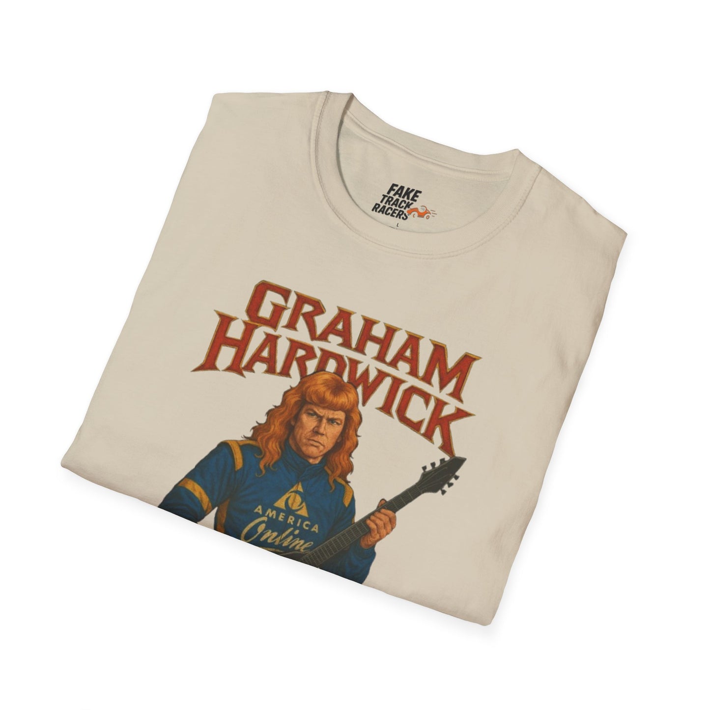 Vintage Style 90s Racing Tee Shirt GRAHAM HARDWICK AOL Fake Track Racers