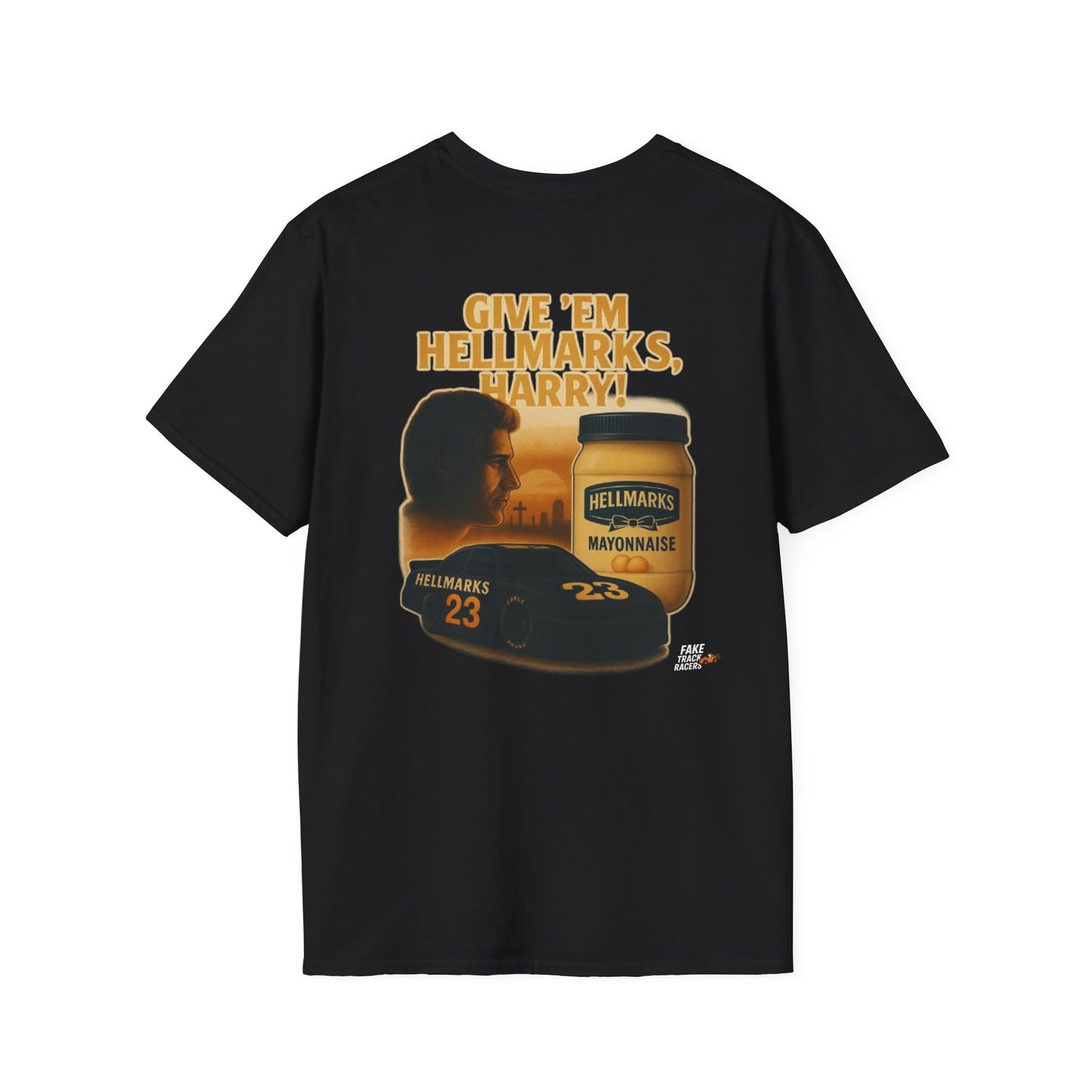 Vintage Style 90s Racing Tee Shirt HARRY MAPLETHORPE Hellmark's Fake Track Racers