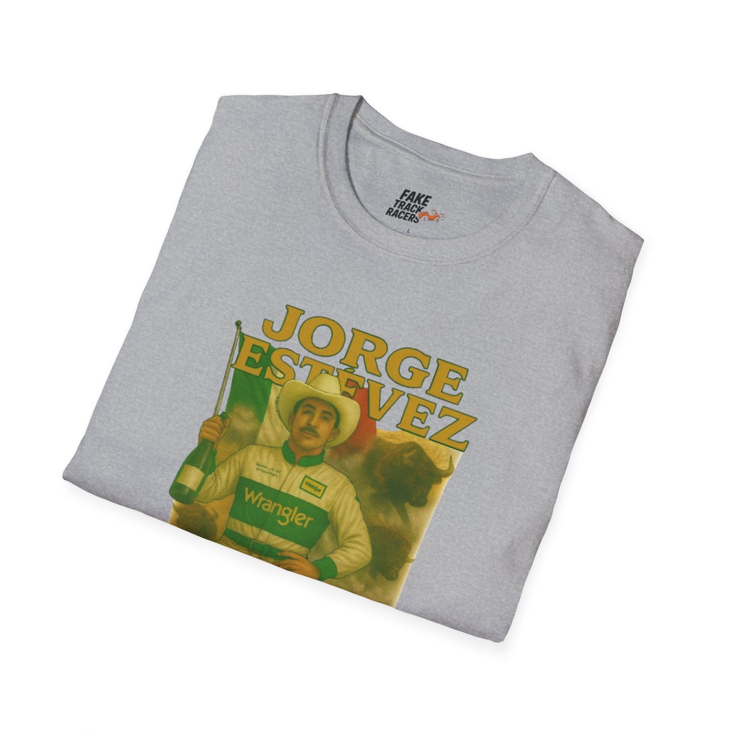 Vintage Style 90s Racing Tee Shirt JORGE ESTEVEZ Cerveza Champ Fake Track Racers