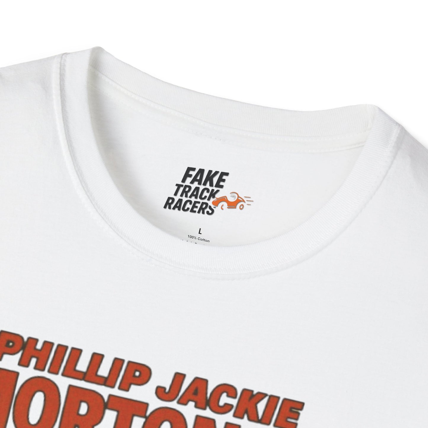 Vintage Style 90s Racing Tee Shirt PHILLIP JACKIE MORTON JR PW Fake Track Racers