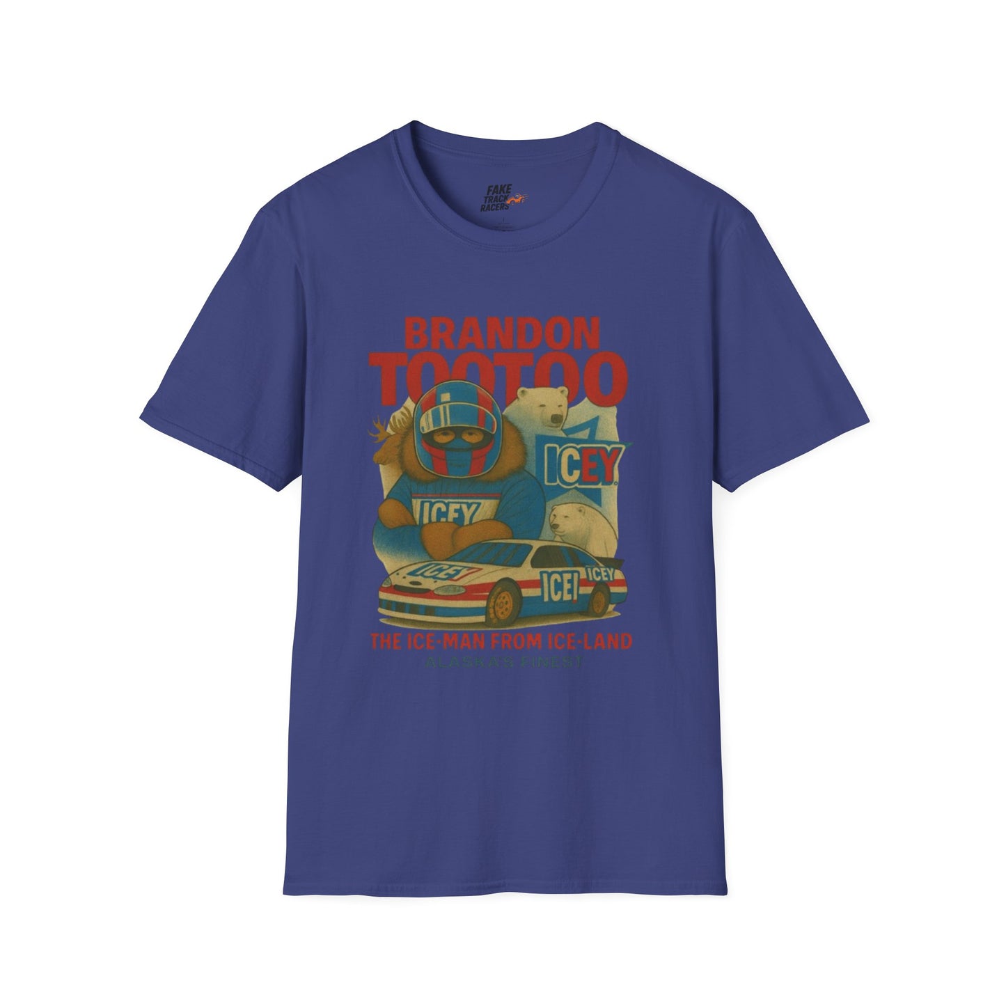 Vintage Style 90s Racing Tee Shirt BRANDON TOOTOO Alaska Fake Track Racers