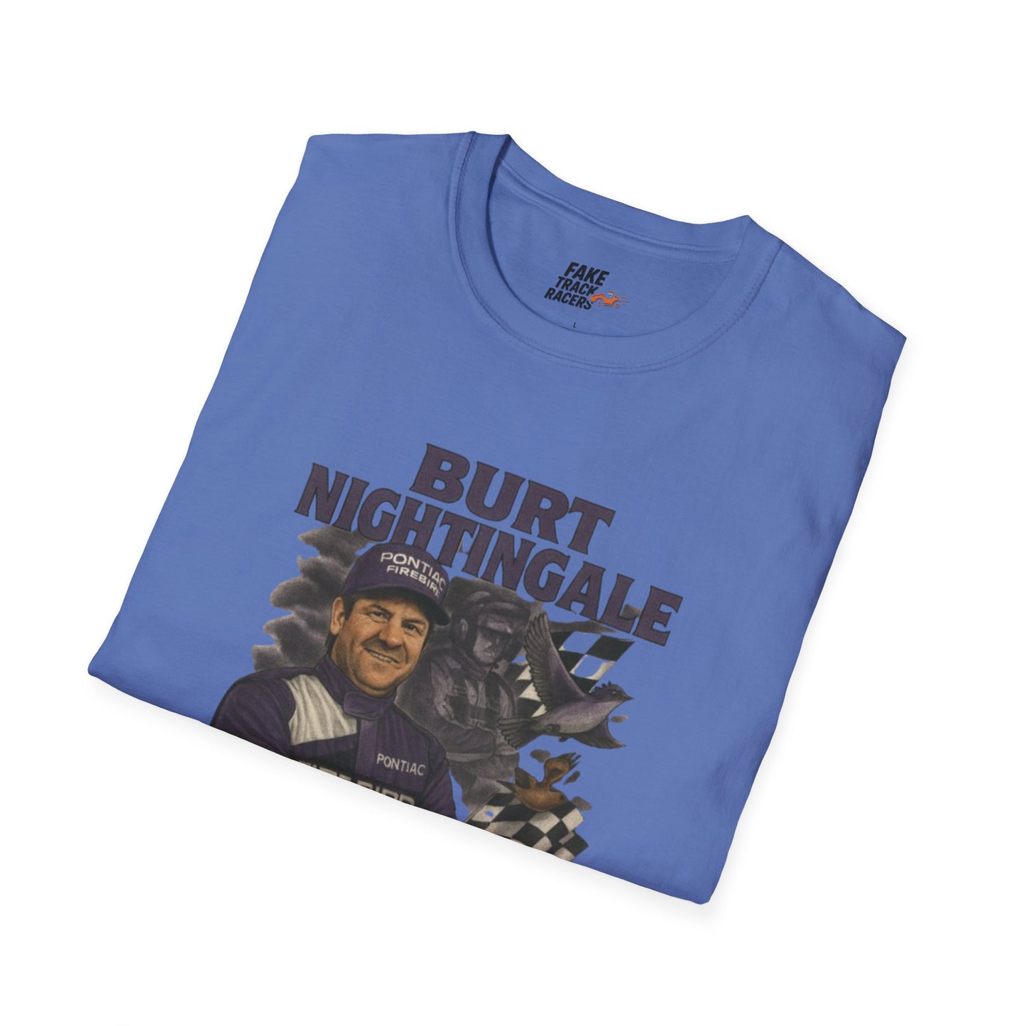 Vintage Style 90s Racing Tee Shirt BURT NIGHTINGALE Song Bird Fake Track Racers